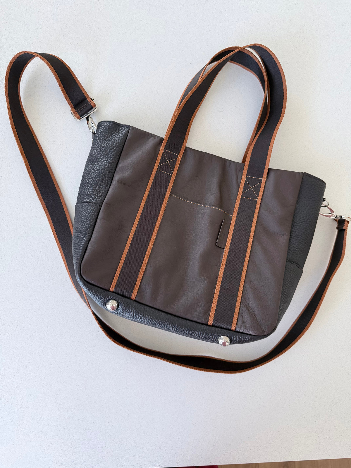 Brown Genuine Leather Tote Bag
