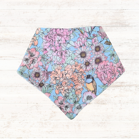 Baby Blue Aussie Birds Bandana Bib