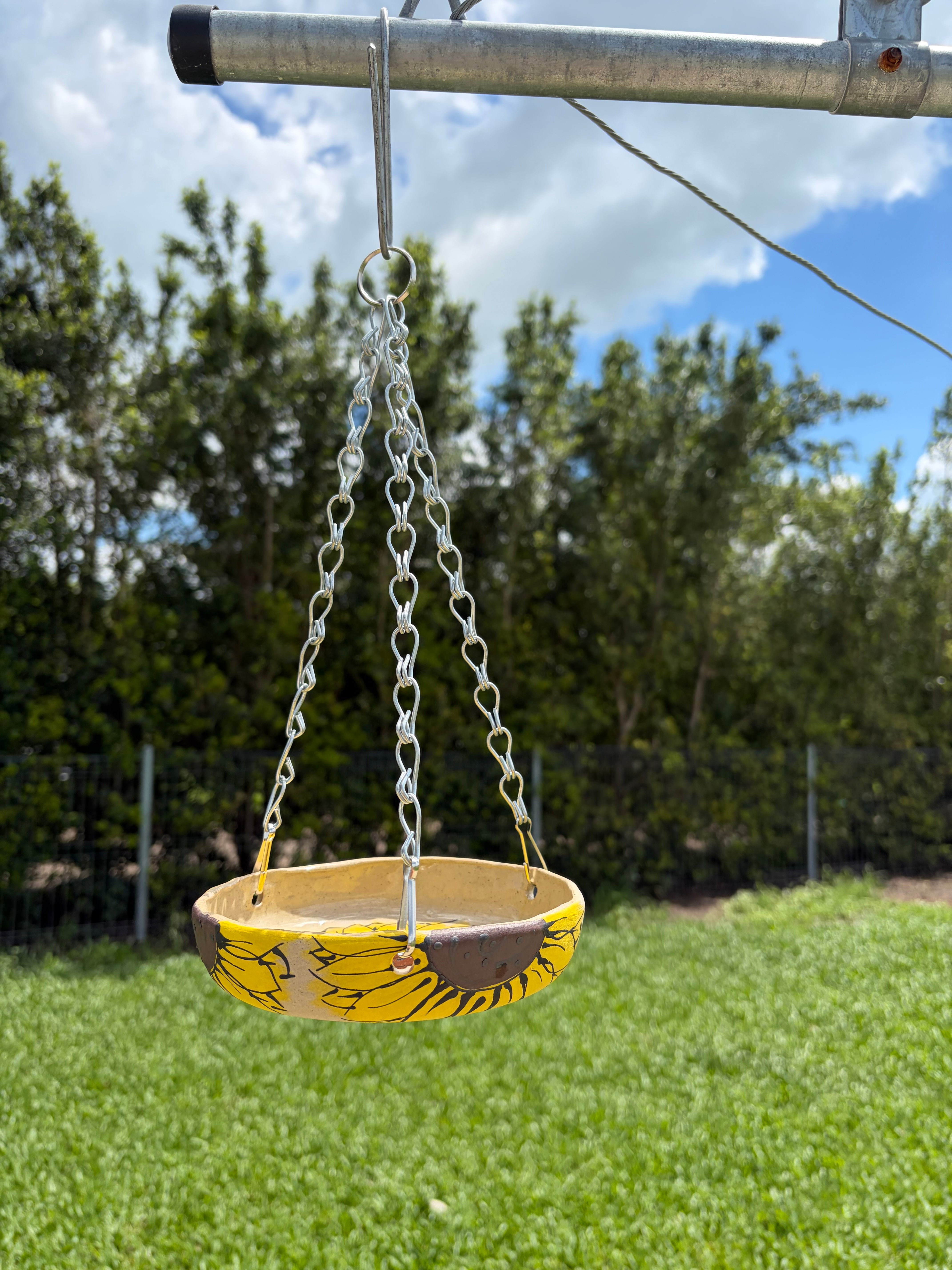 Hand Painted Ceramic Bird Feeder