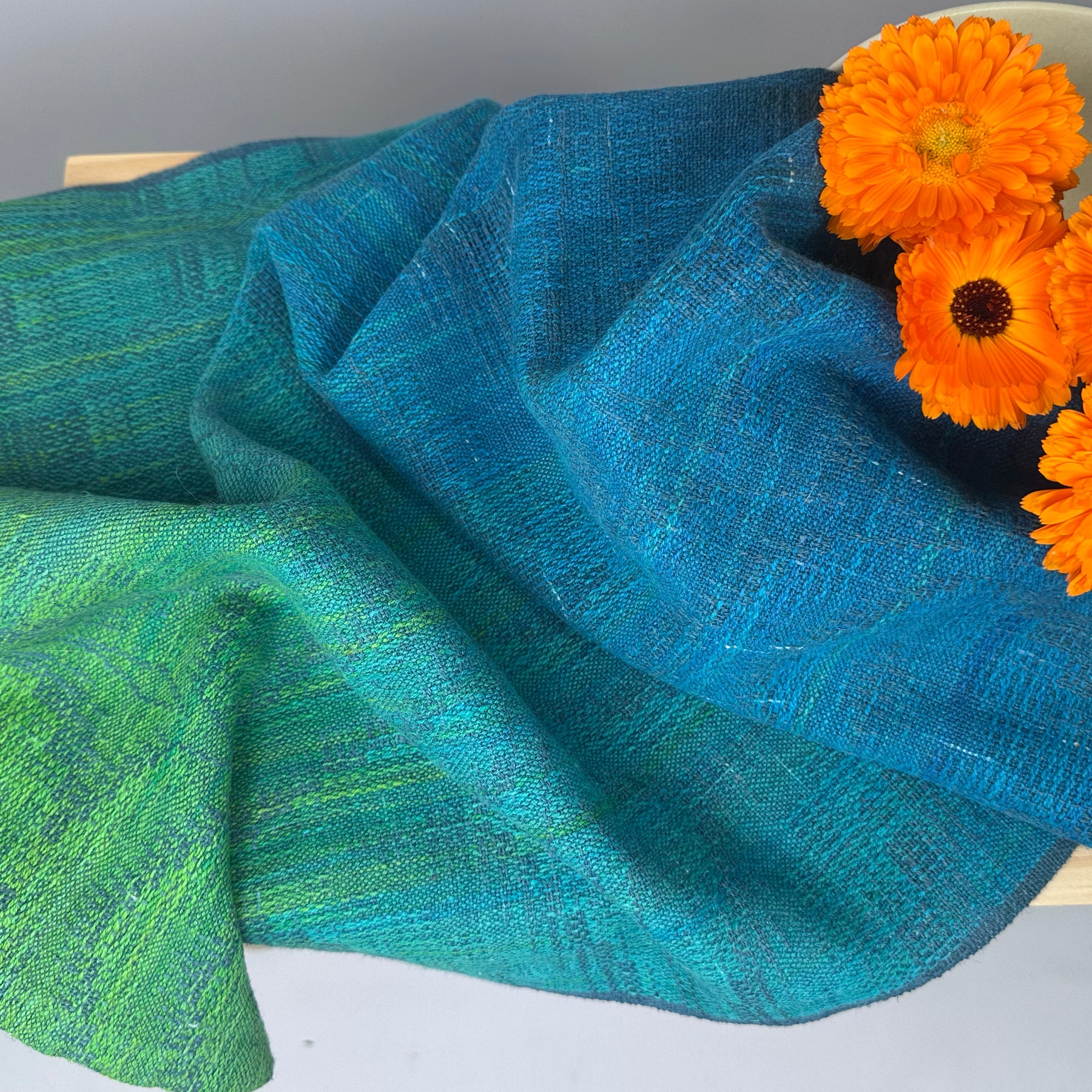 Hand-Dyed and Handwoven Linen/Cotton Tea Towels with Individuality
