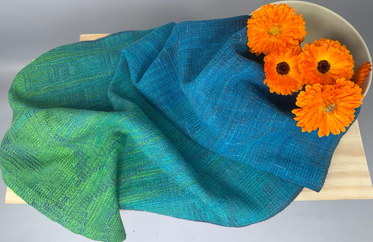 Hand-Dyed and Handwoven Linen/Cotton Tea Towels with Individuality