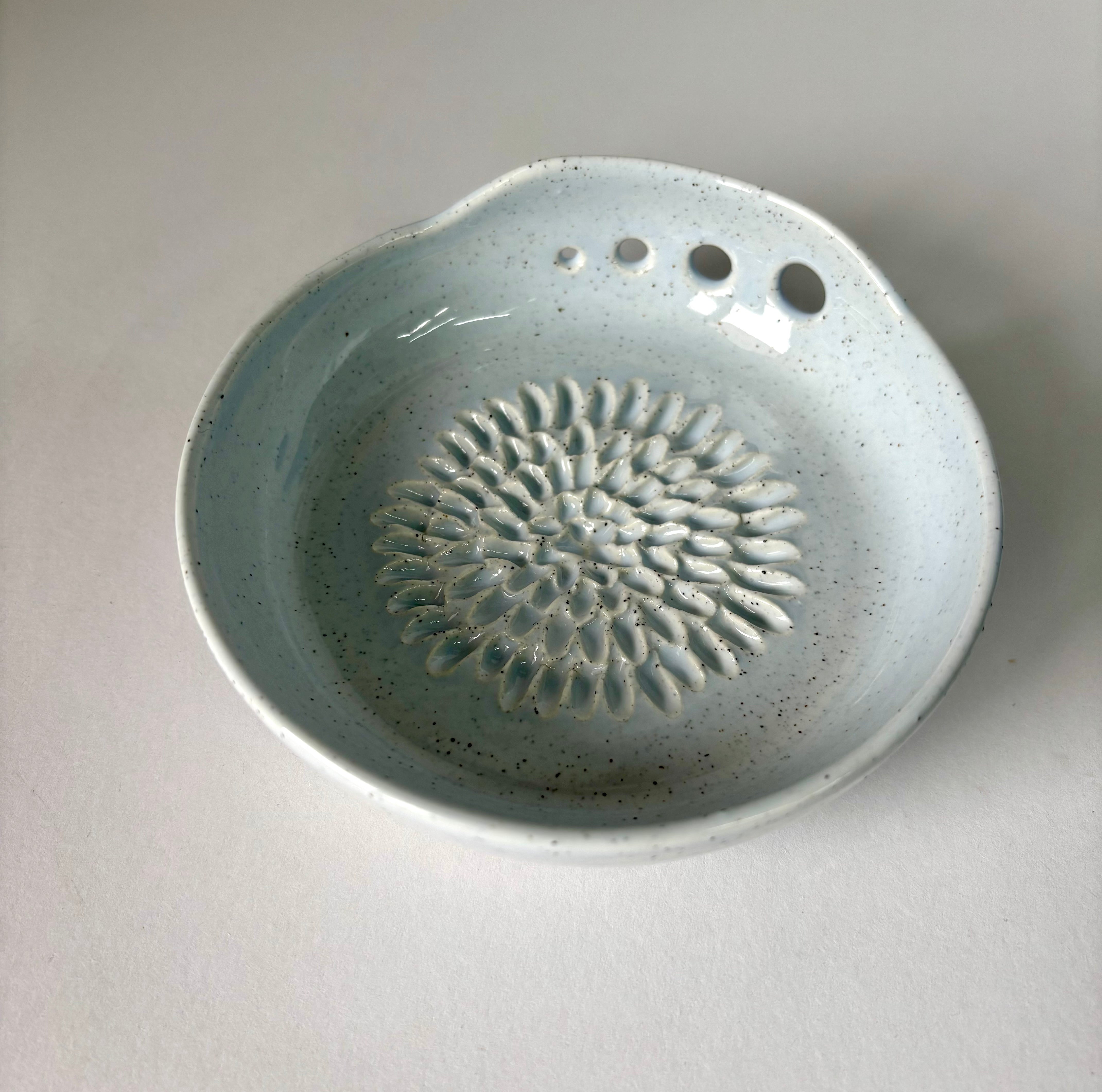 Ceramic Garlic/Ginger Grater and Herb Stripper - Hand Made Ceramic