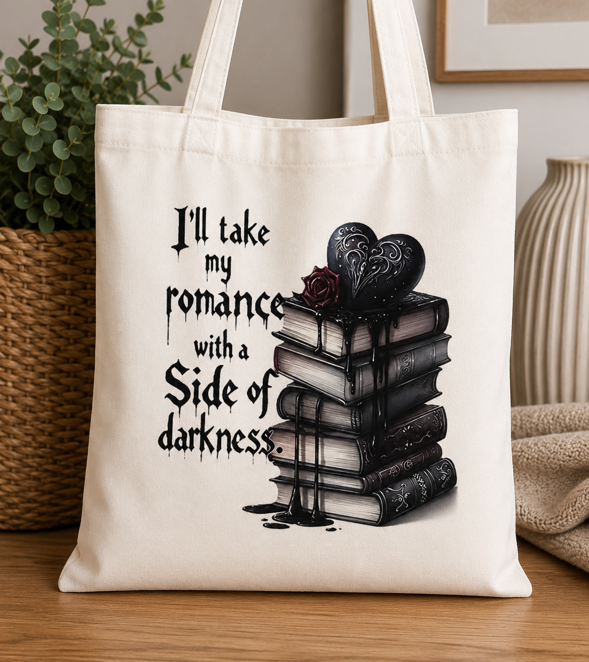Reusable Canvas Shopping Bag | Literary Gift | Reader Tote | Handmade