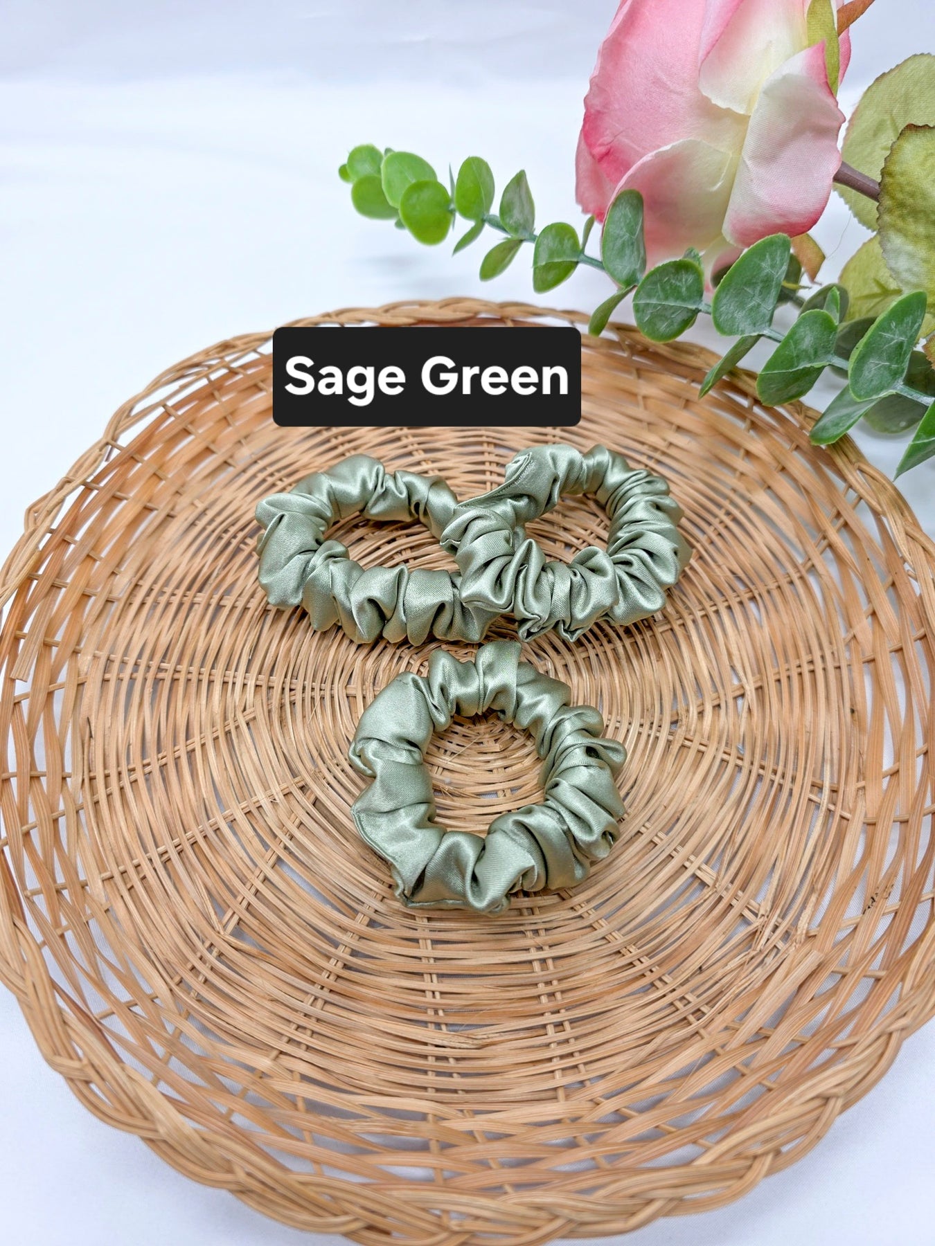 Mini Satin Scrunchies, Ponytail Bands, Elastic Hair Ties