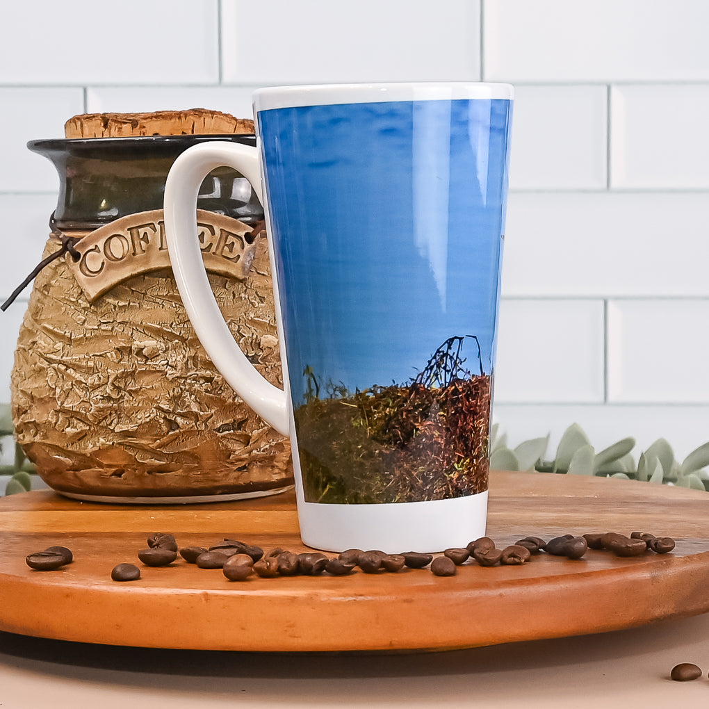 Water Scenes - Latte / Coffee Mugs - Beachscape, Australasian Darter