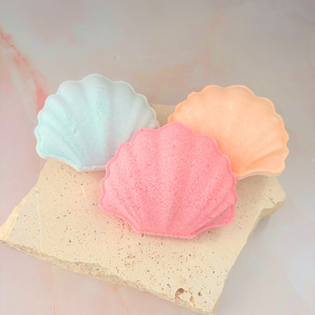Bath Bomb Shell Trio | 3 Large Coastal Bath Bombs