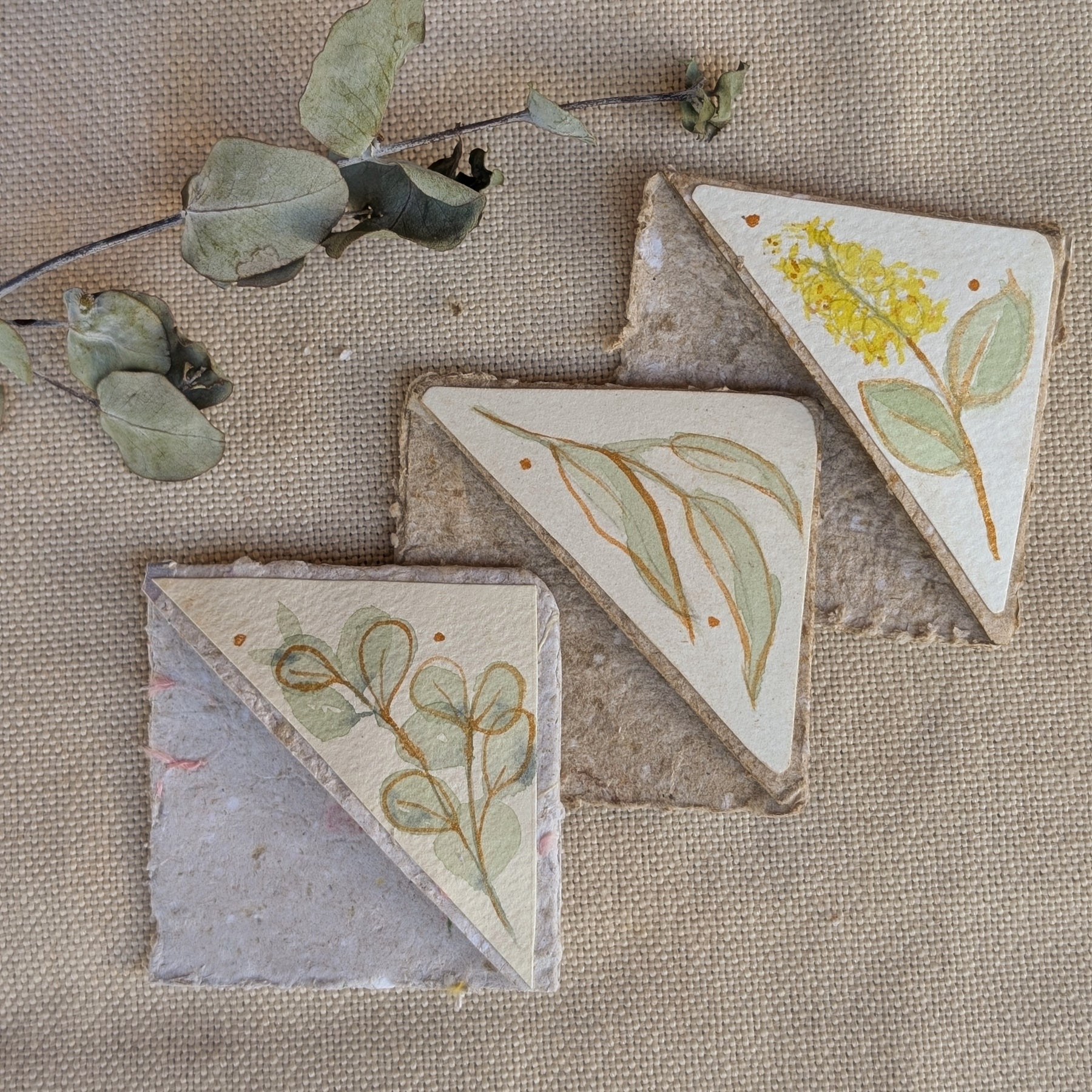 Botanical Bookmark Gift Set – Handmade Watercolour Corner Bookmarks – Eco Friendly Gift for Book Lovers Australia