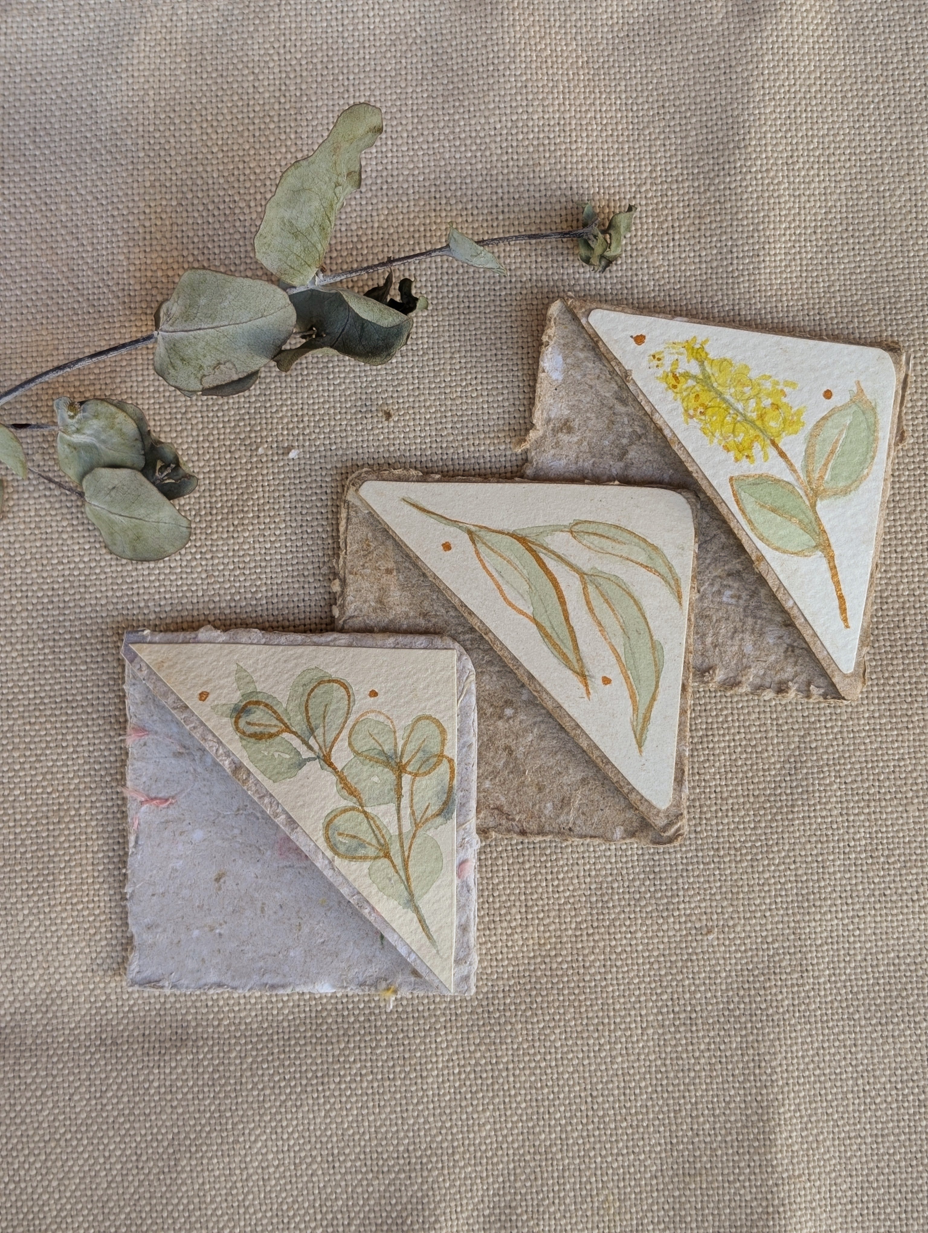 Botanical Bookmark Gift Set – Handmade Watercolour Corner Bookmarks – Eco Friendly Gift for Book Lovers Australia