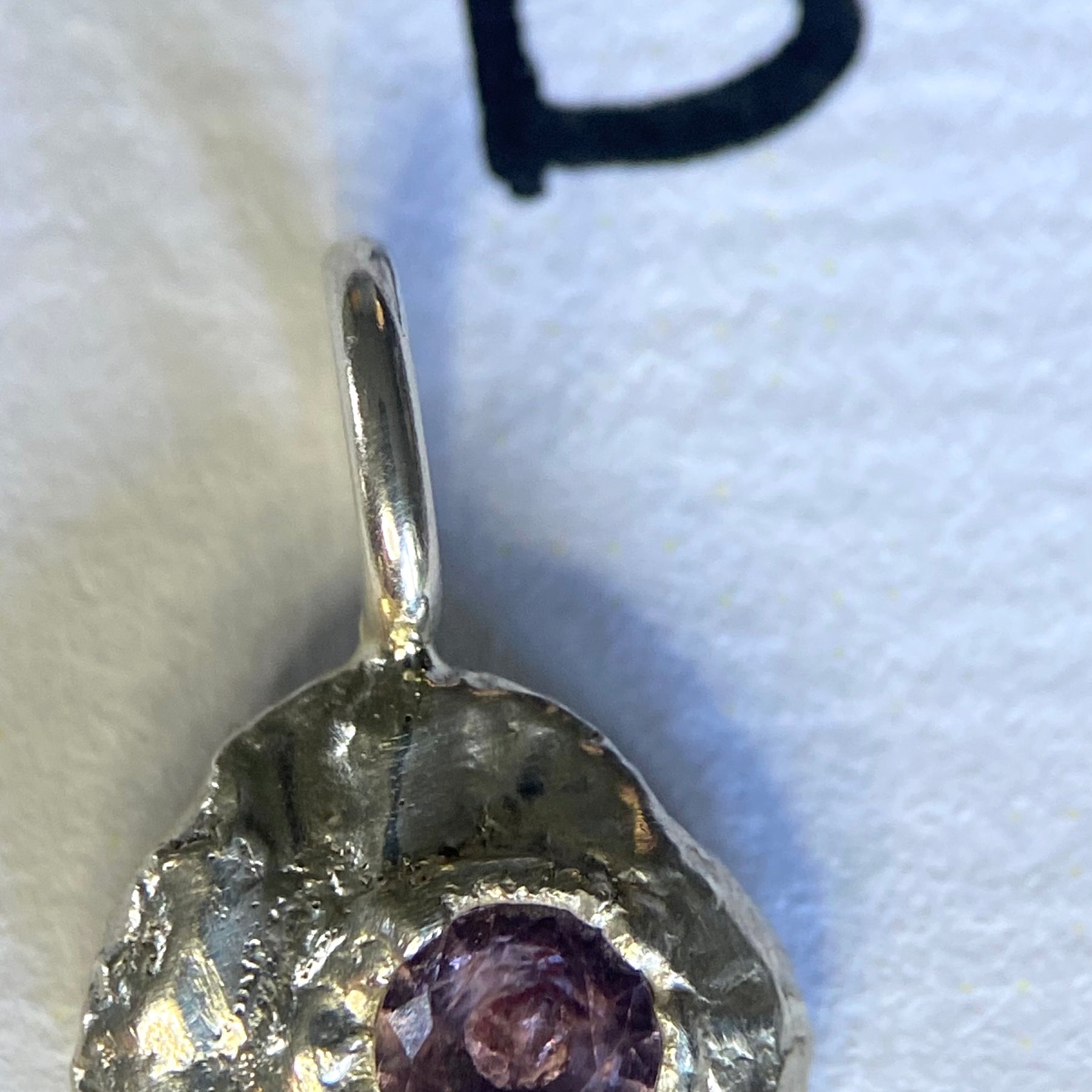 Alexandrite & Sterling Silver Pebble Pendant