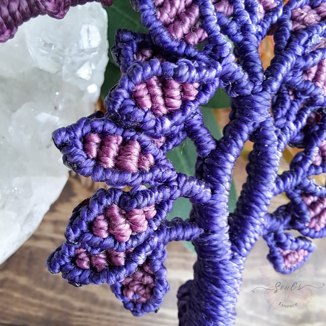 Dream Amethyst Micro Macramé Tree Decor