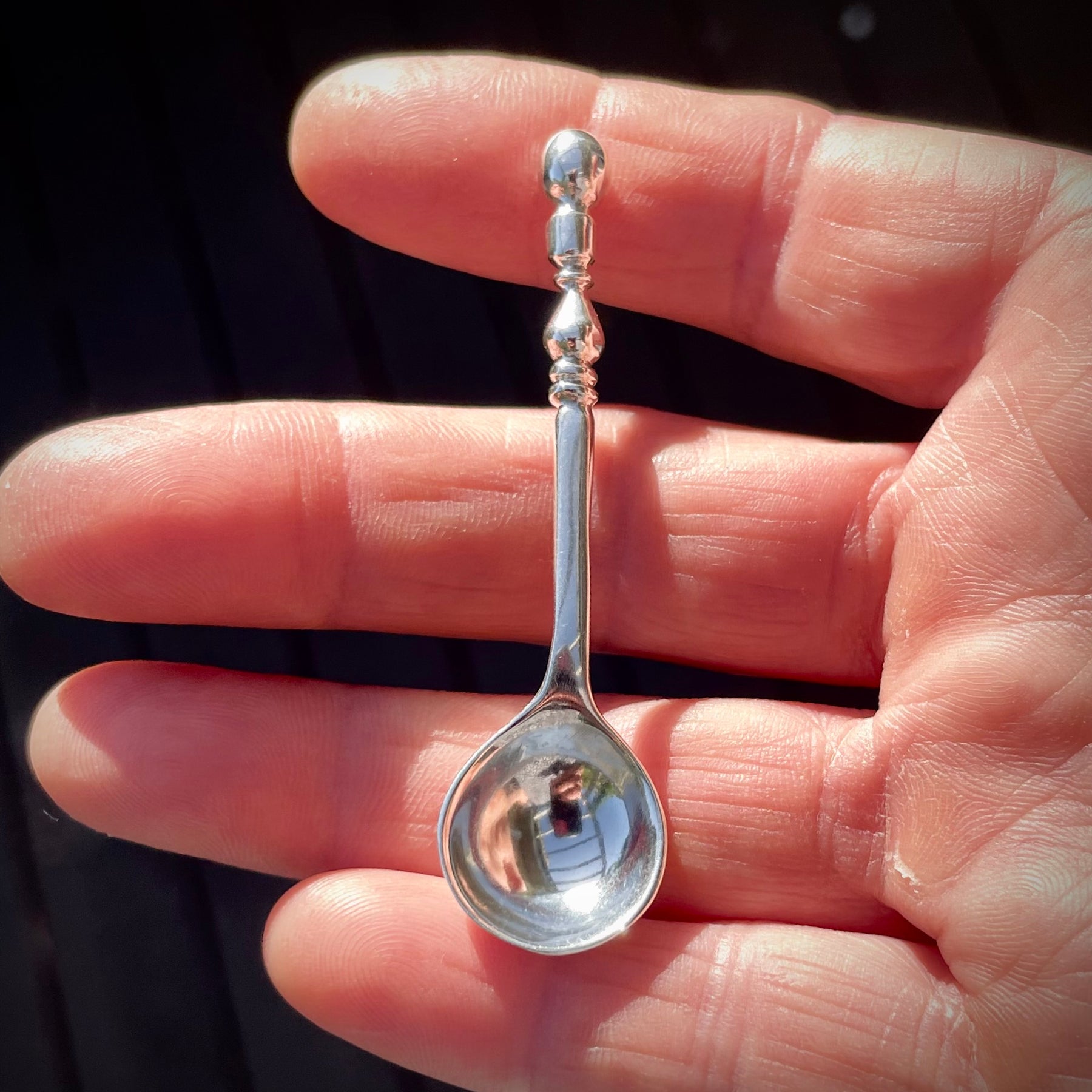 Sterling silver salt or mustard spoon