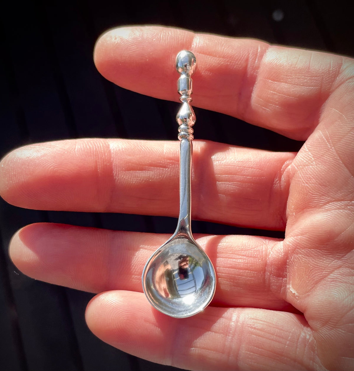 Sterling silver salt or mustard spoon