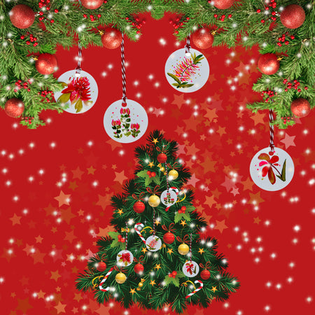 Handmade Australian Floral Christmas Gift Tags – Waratah, Kangaroo Paw, Banksia & Bottlebrush | Gift & Keepsake Art Tags| Free Shipping