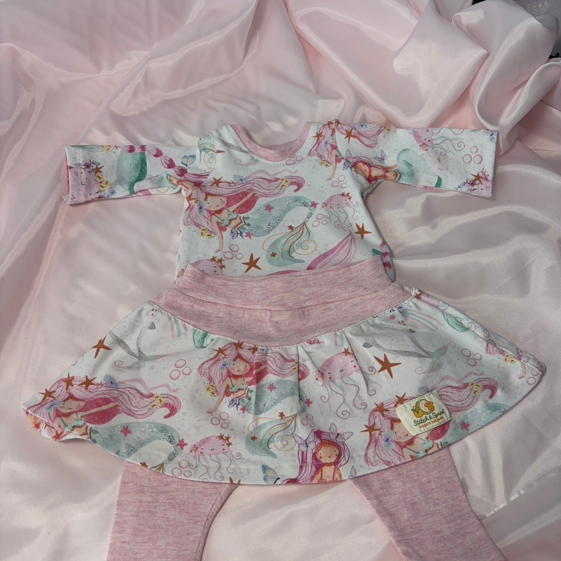 Littlest Mermaid All in one Leggings with Long Sleeve Tee