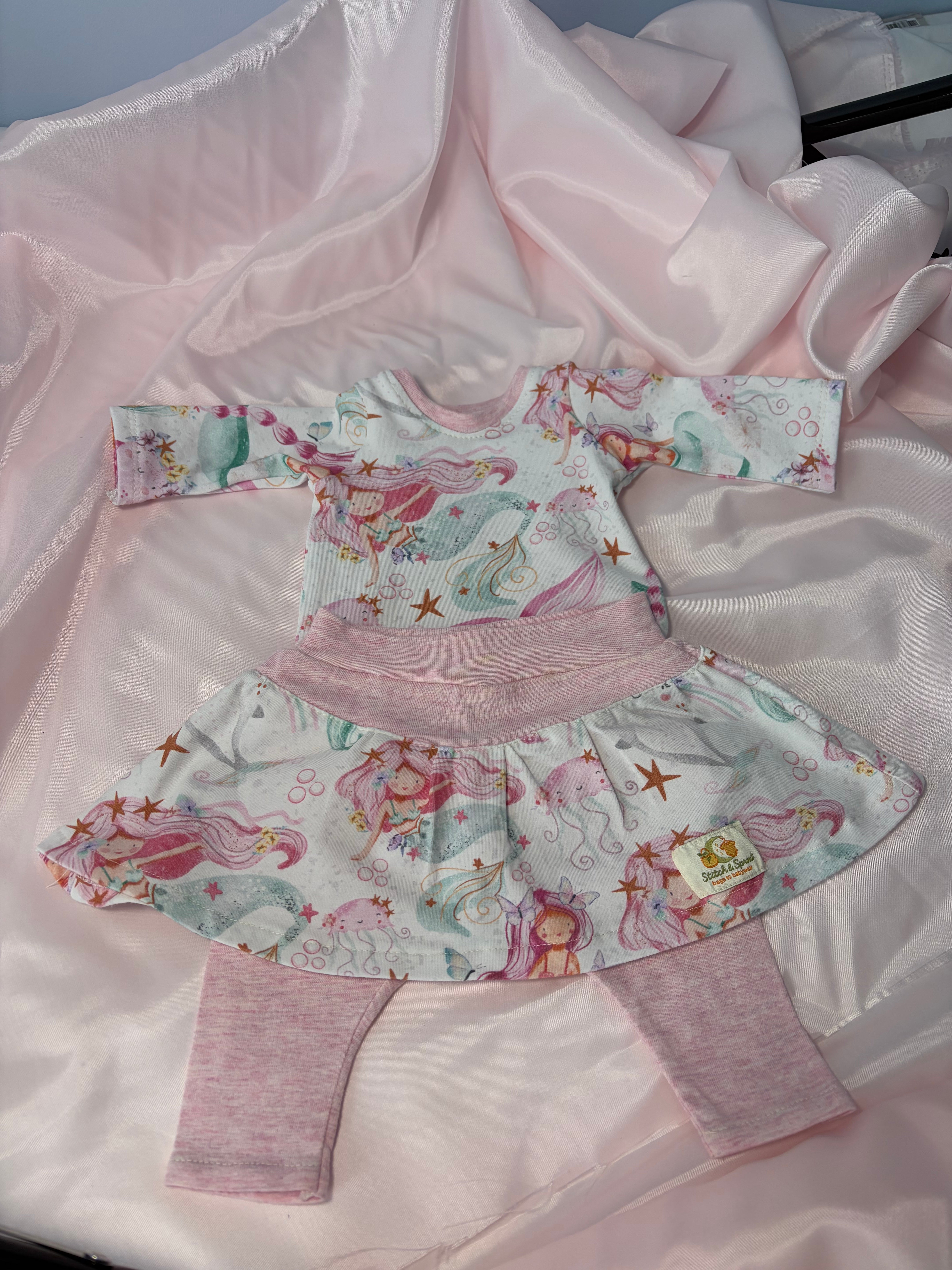 Littlest Mermaid All in one Leggings with Long Sleeve Tee