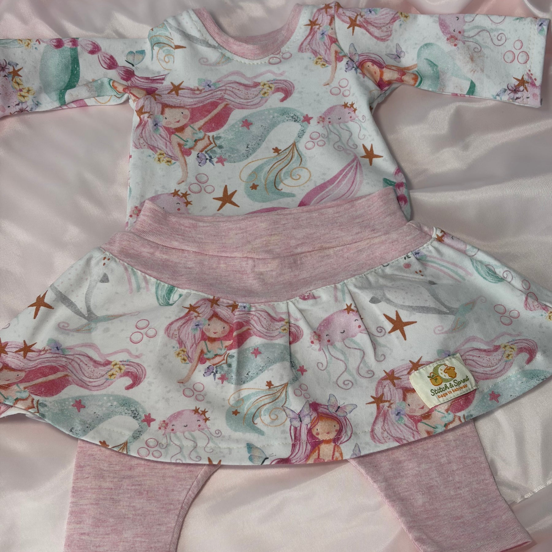 Littlest Mermaid All in one Leggings with Long Sleeve Tee