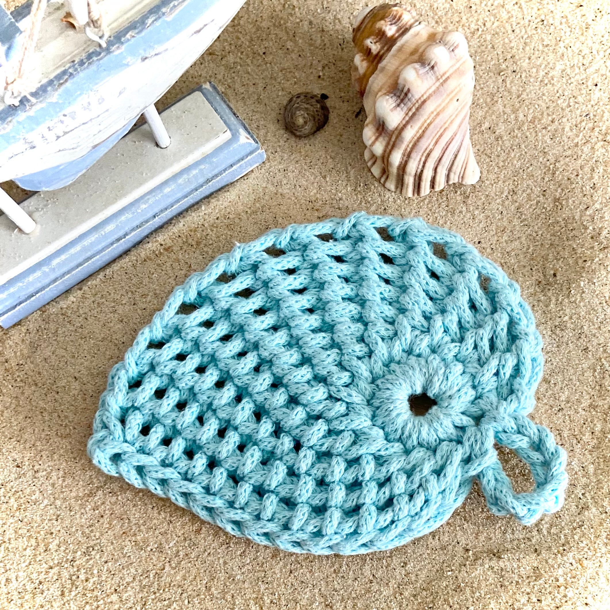 Crochet Leaf Coasters - Set of 4 - Coastal