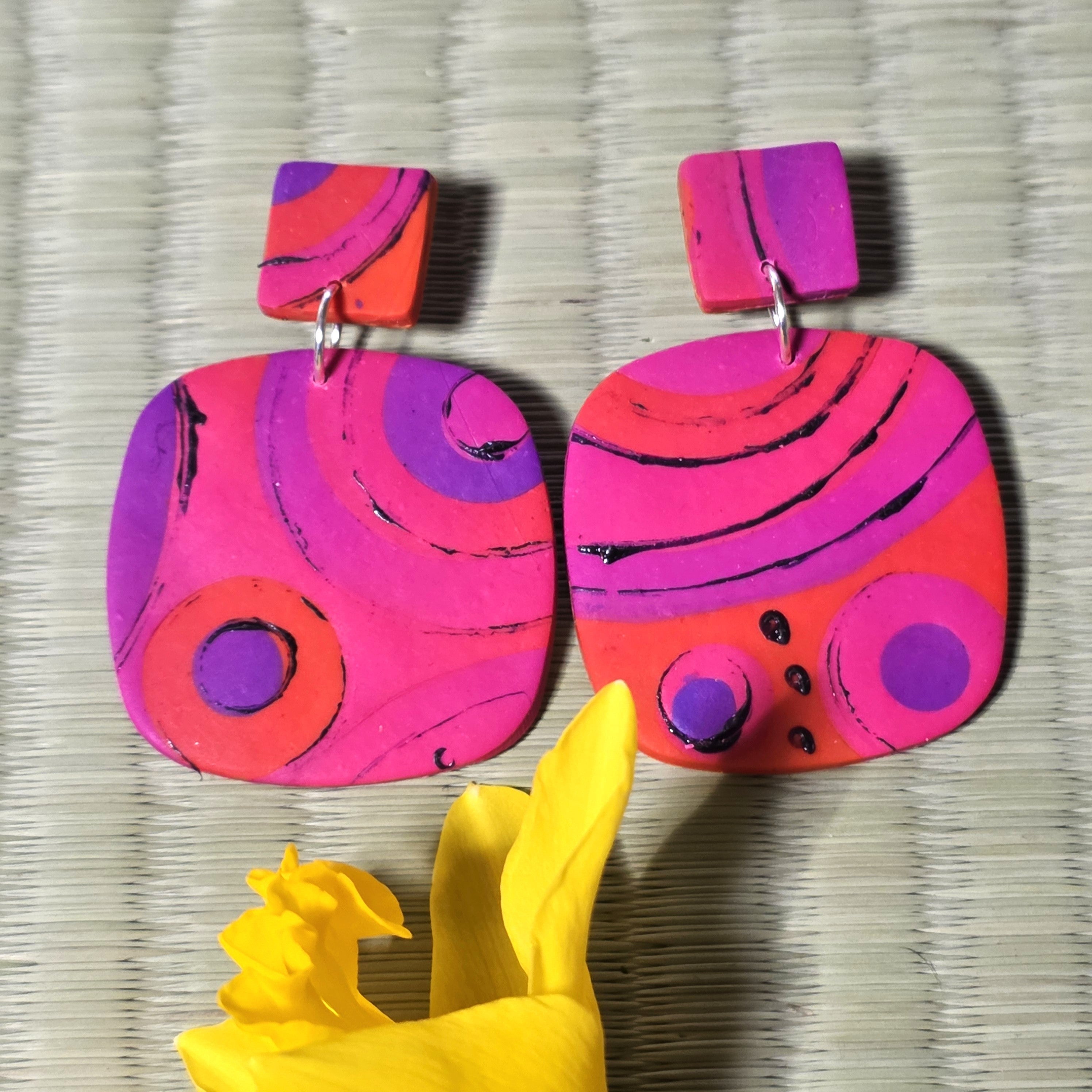 Bright Polymer Clay Earrings
