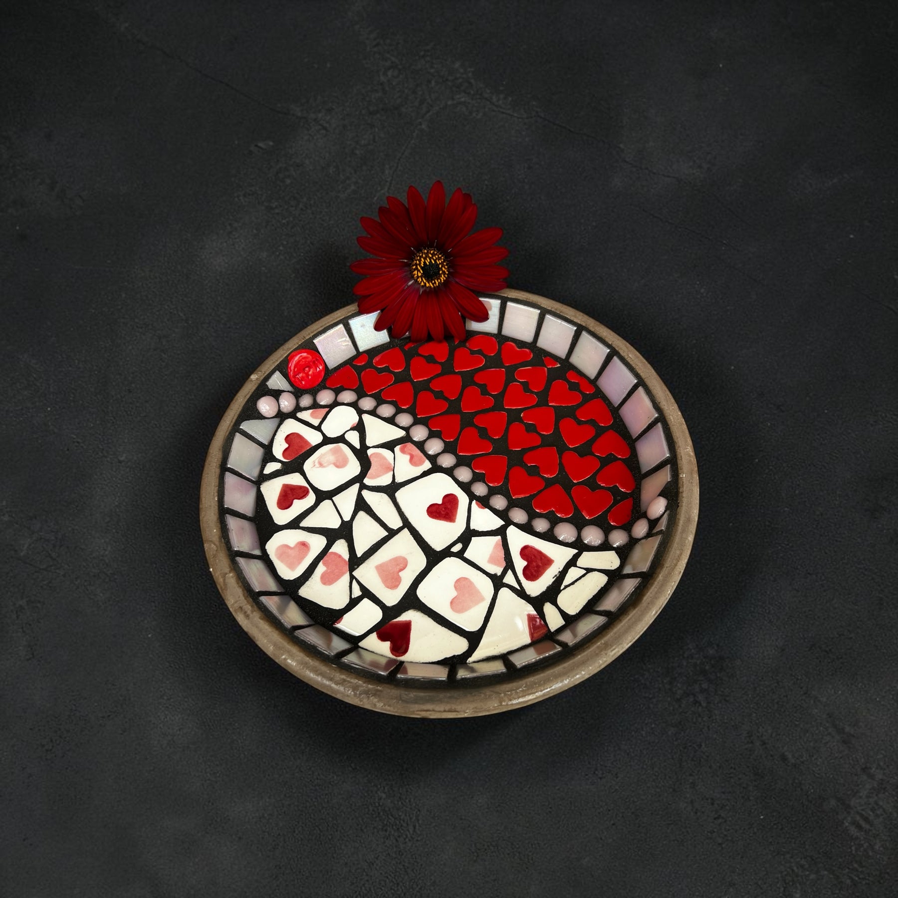 Mosaic Bee Bath.