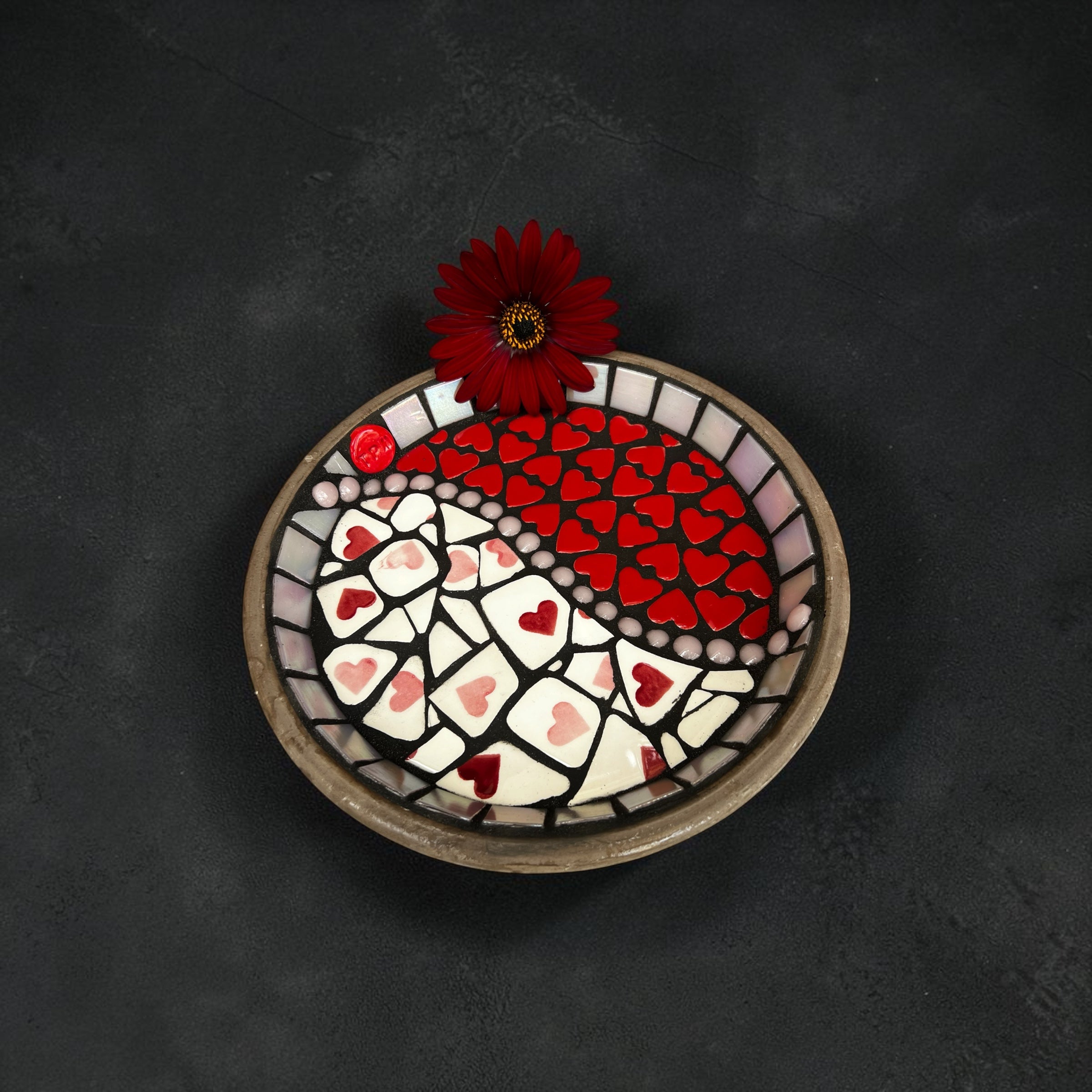 Mosaic Bee Bath.