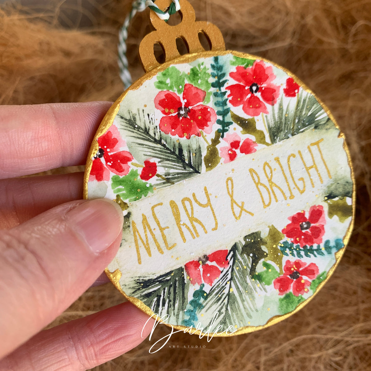 Set of 2 Hand-Painted Christmas Decorations - Unique Ornaments