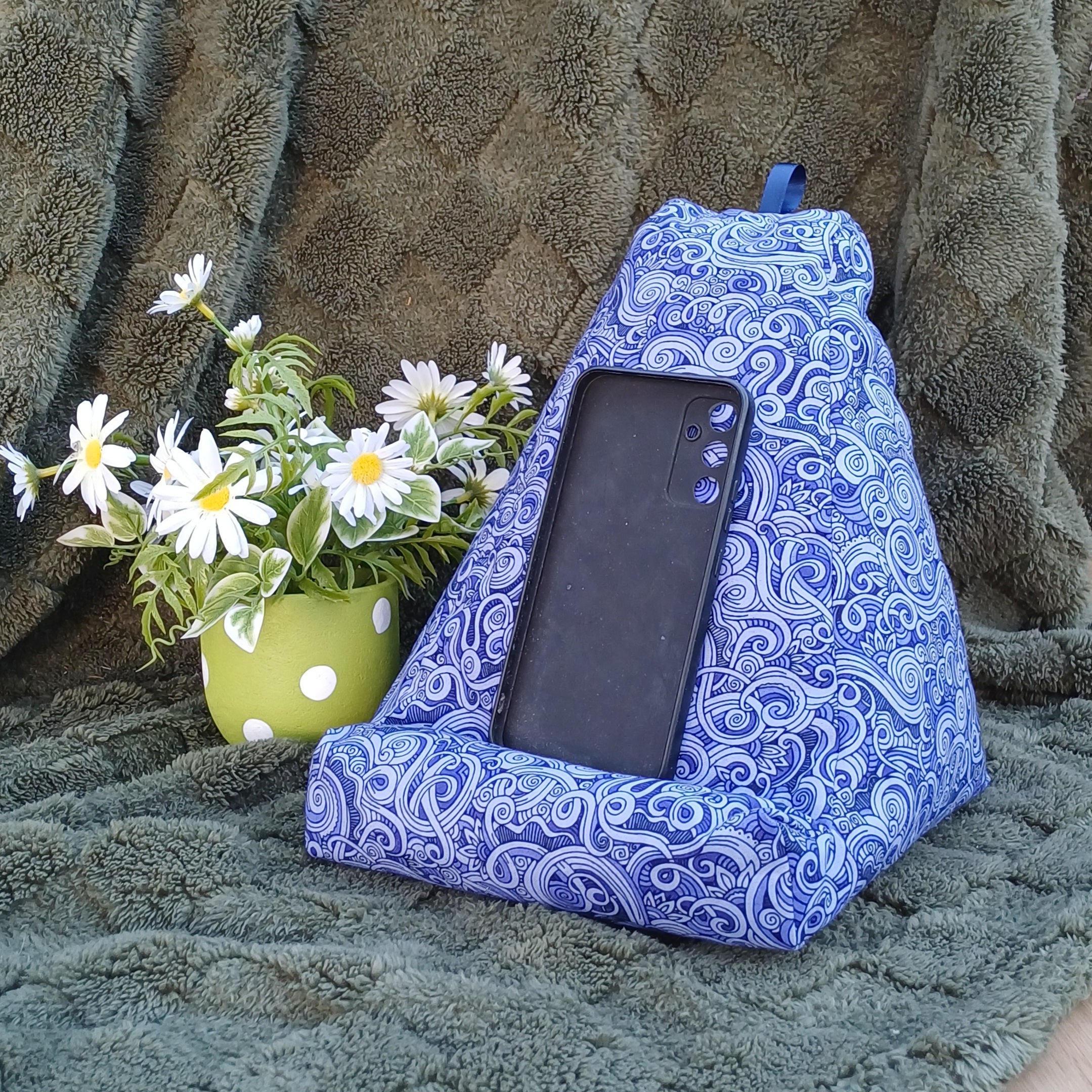 Purple Swirl Design Pillow to suit Book and Tablet