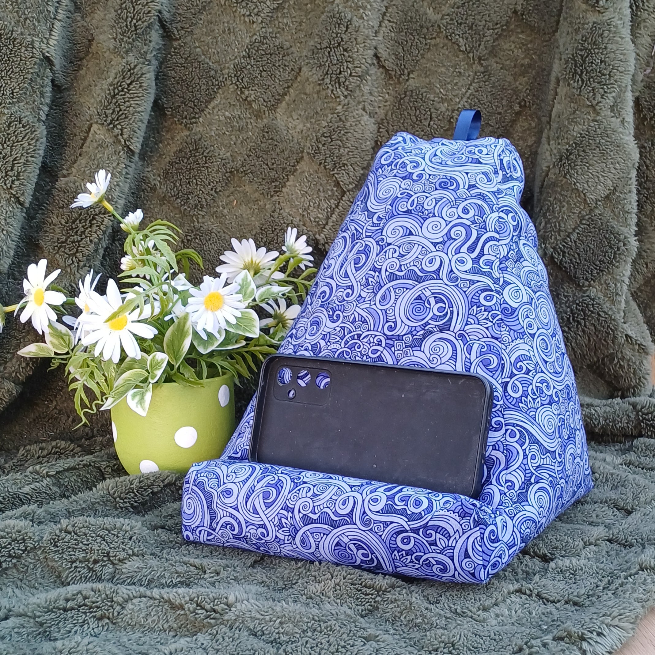 Purple Swirl Design Pillow to suit Book and Tablet