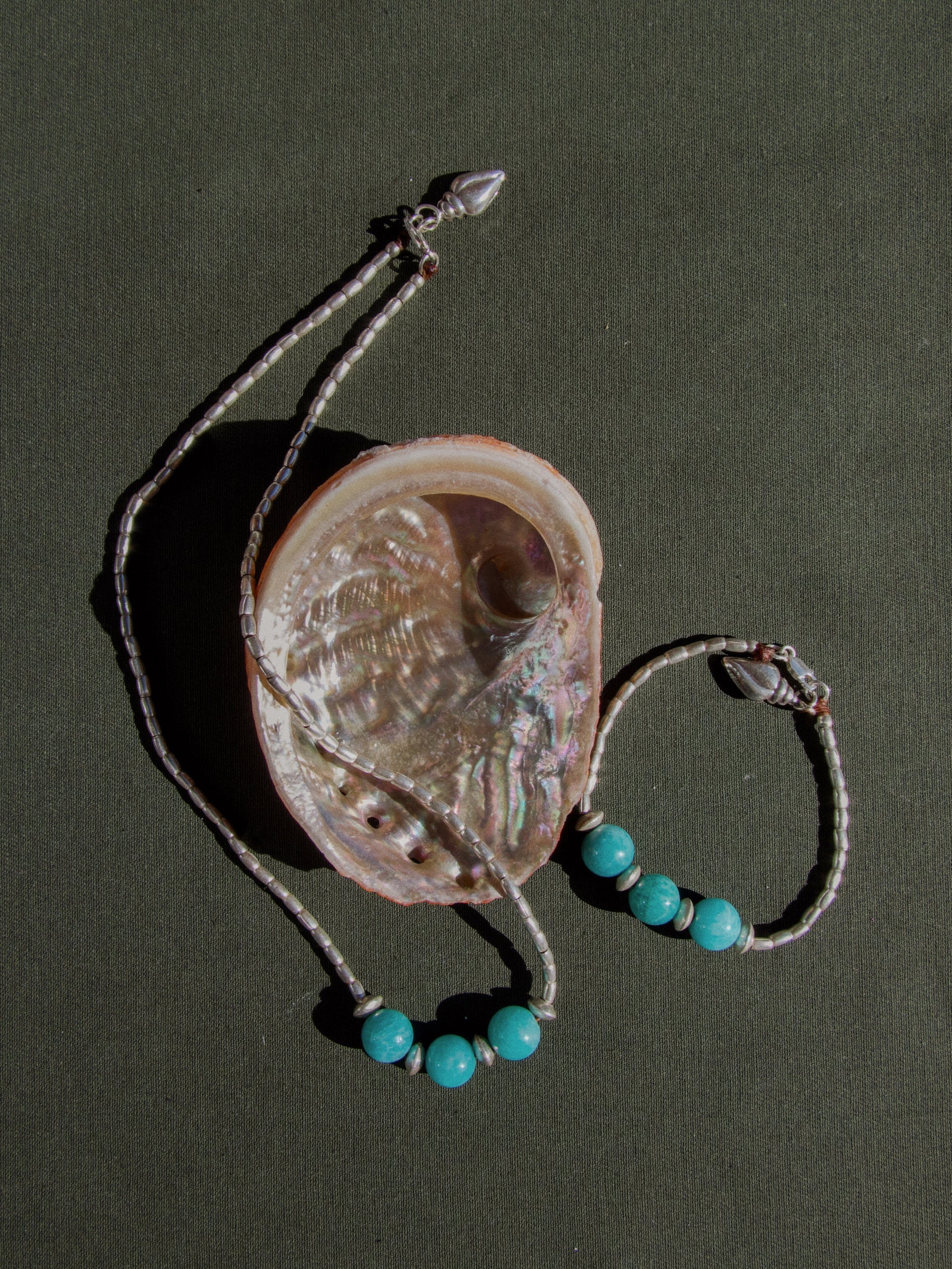 Seafoam Necklace and Bracelet Set