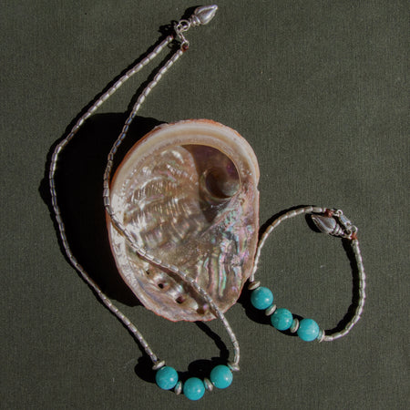 Seafoam Necklace and Bracelet Set