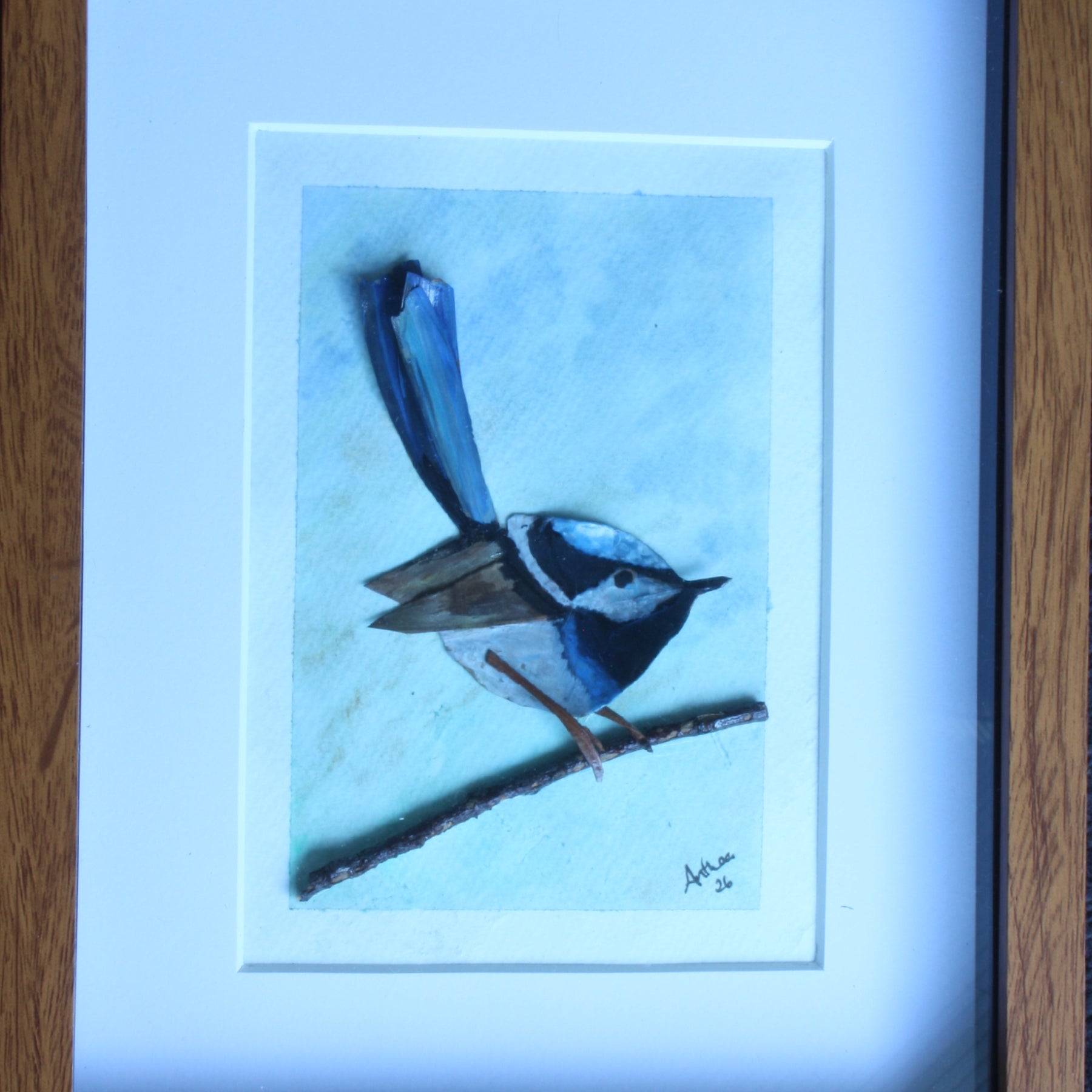 Male Fairy Blue Wren Original Artwork