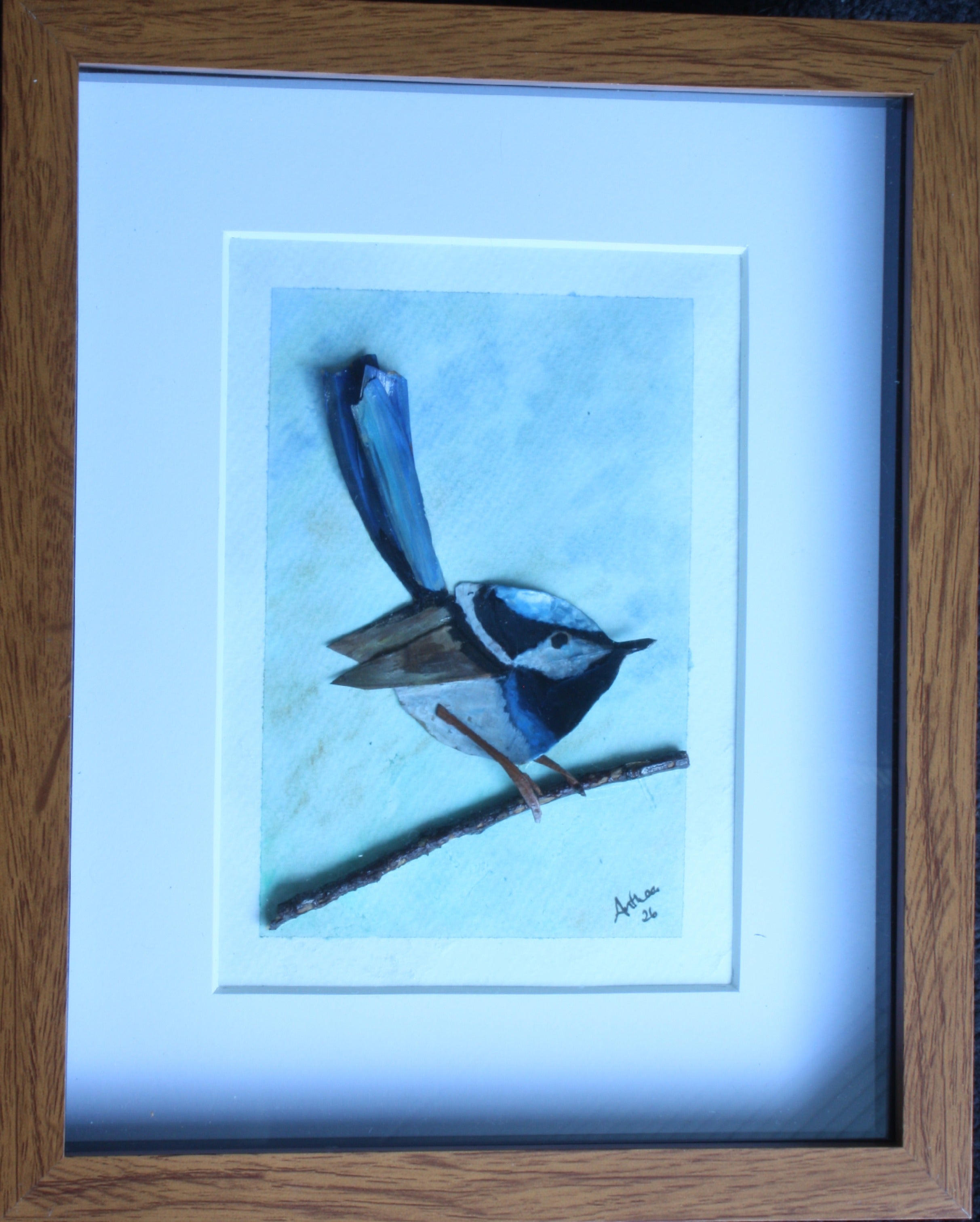 Male Fairy Blue Wren Original Artwork