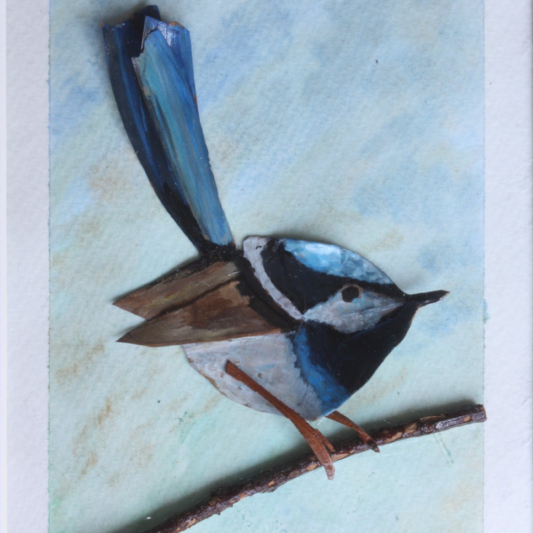 Male Fairy Blue Wren Original Artwork
