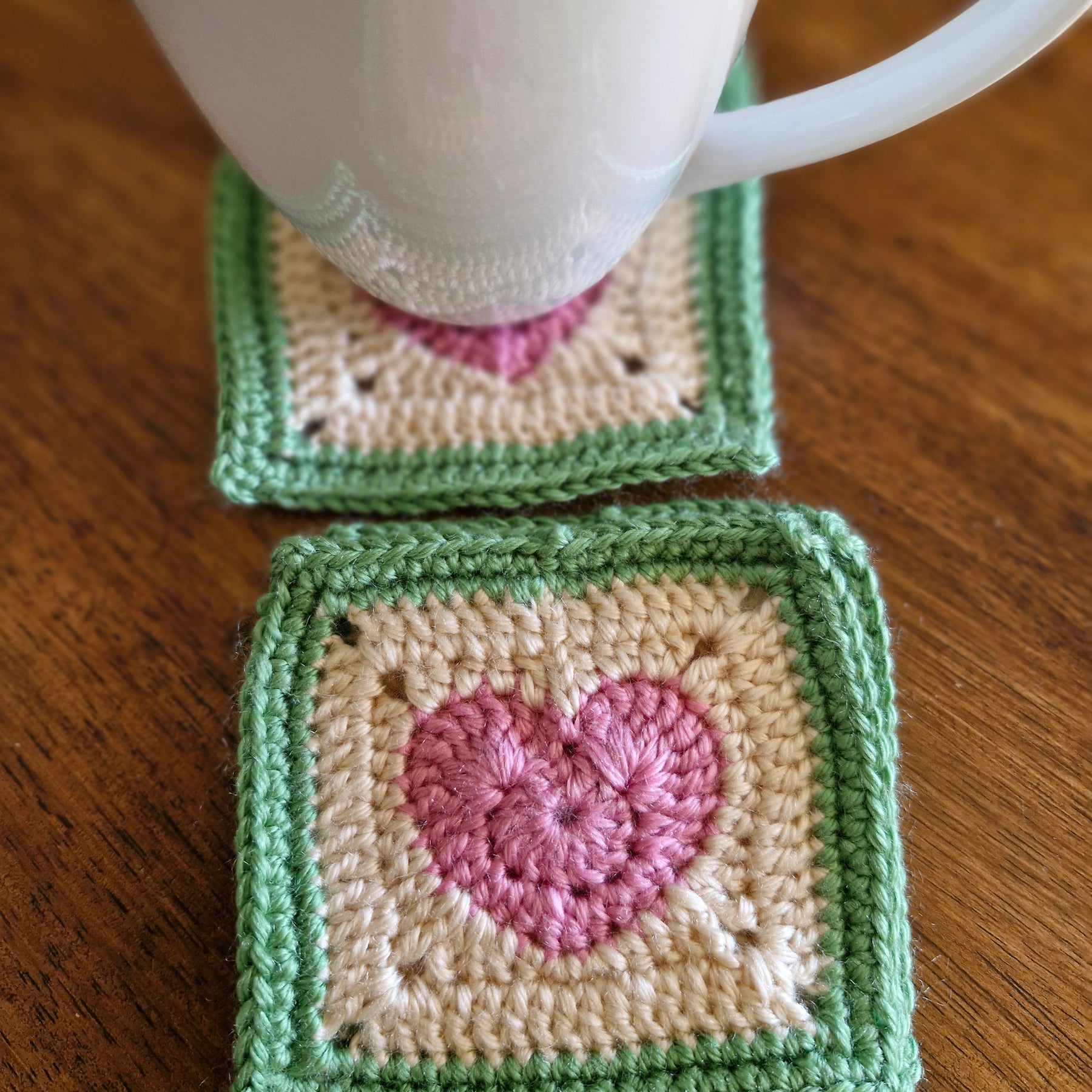 Handmade Crochet Heart Coasters