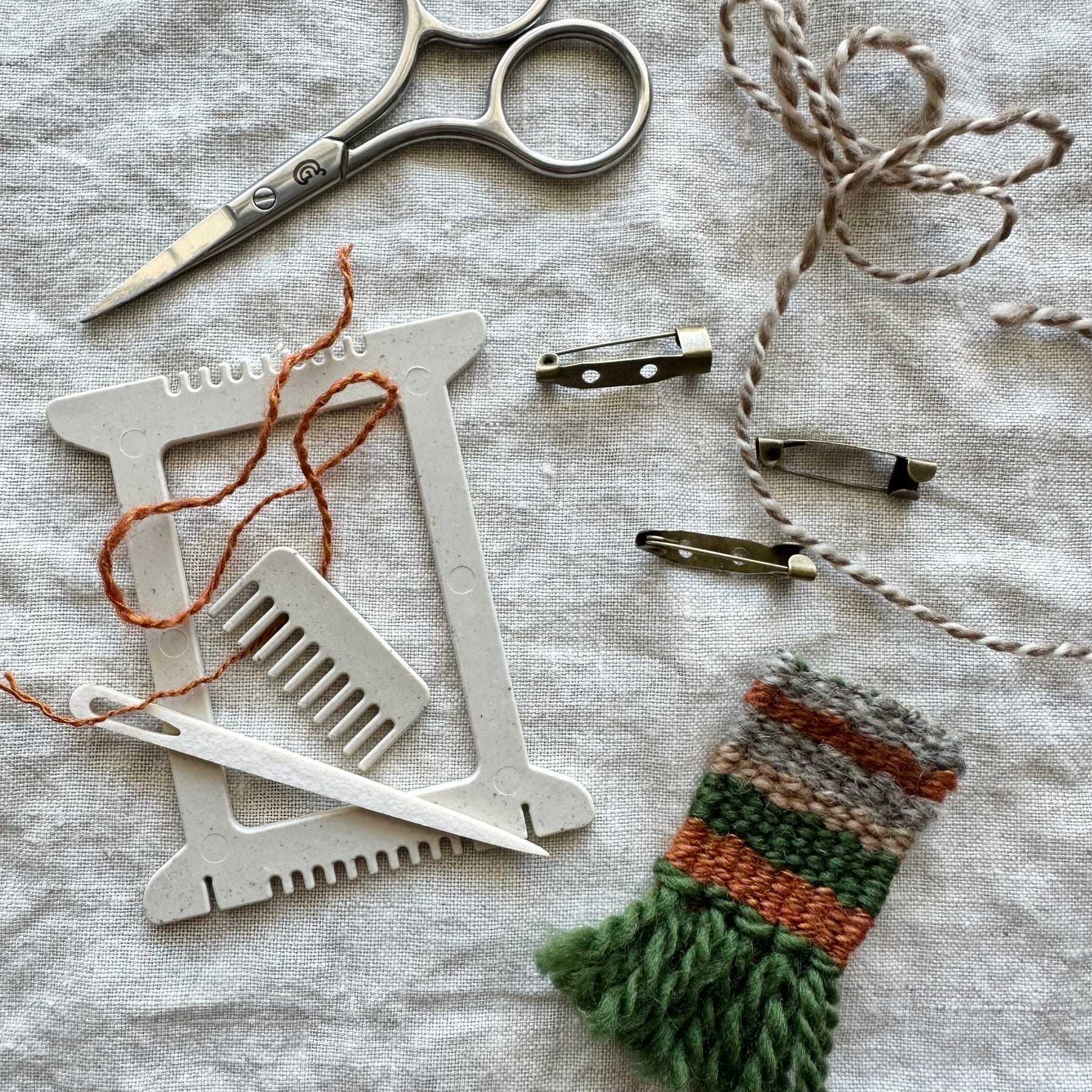 Handwoven Brooches or Shawl Pins