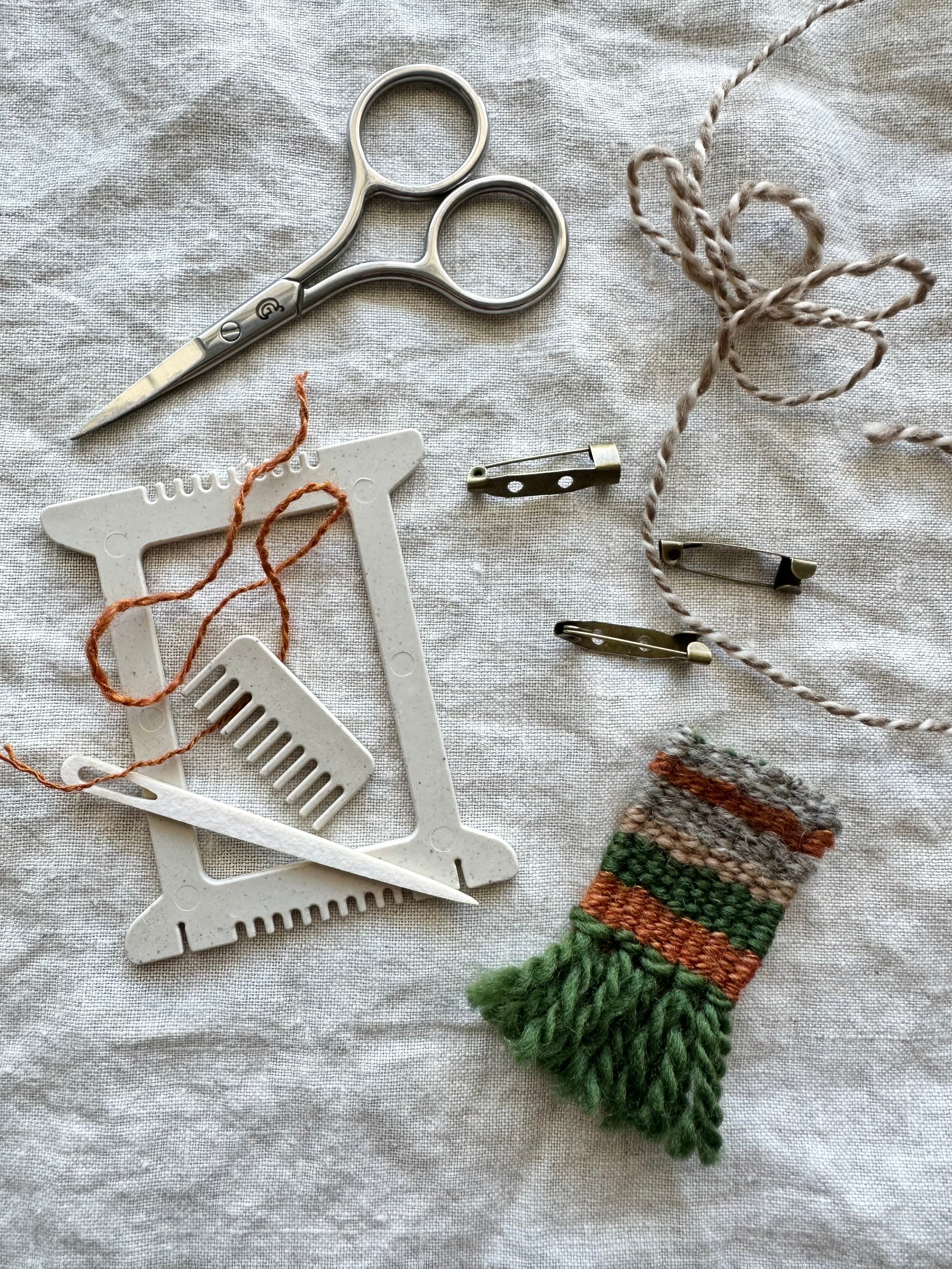 Handwoven Brooches or Shawl Pins