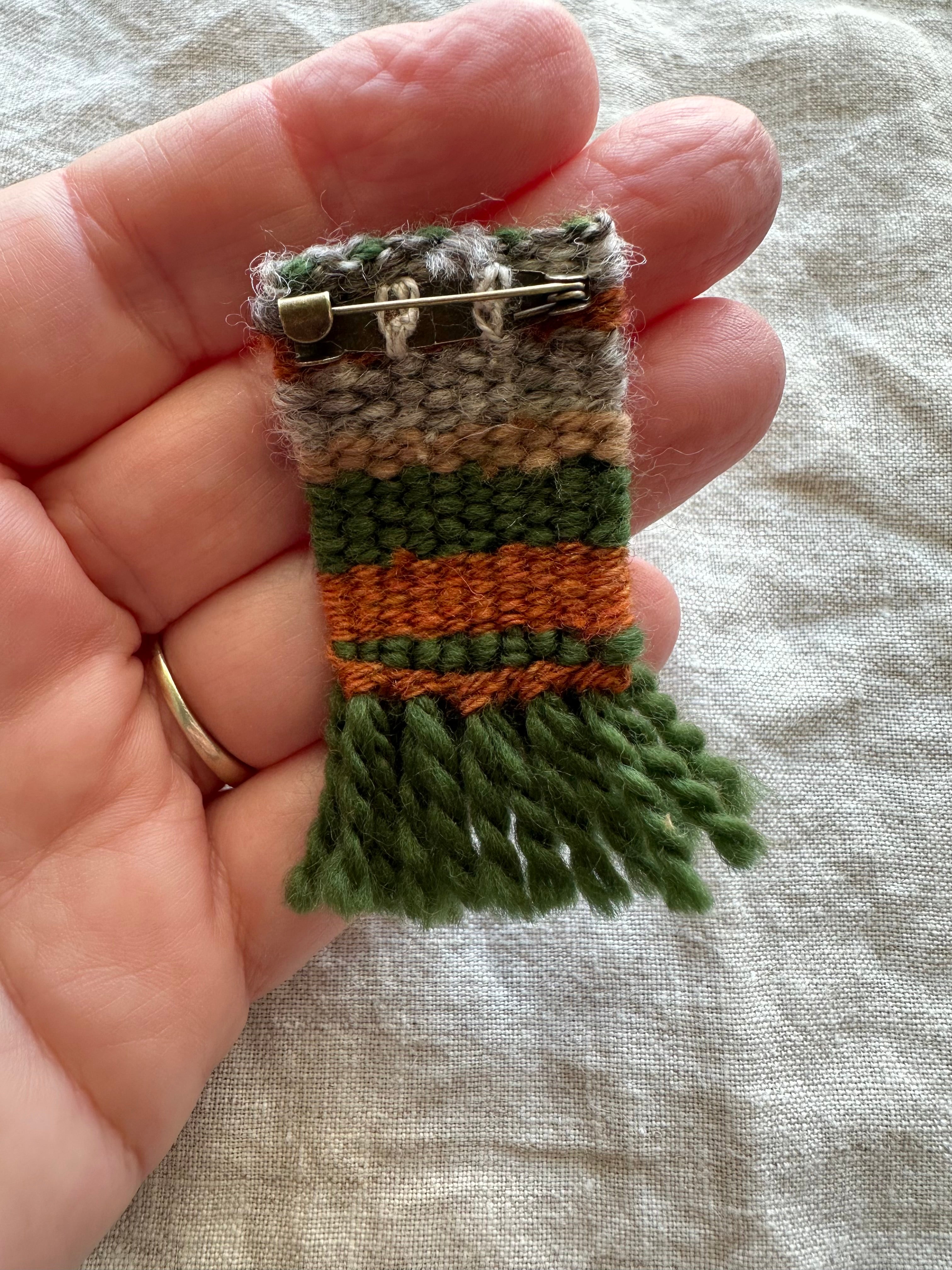 Handwoven Brooches or Shawl Pins
