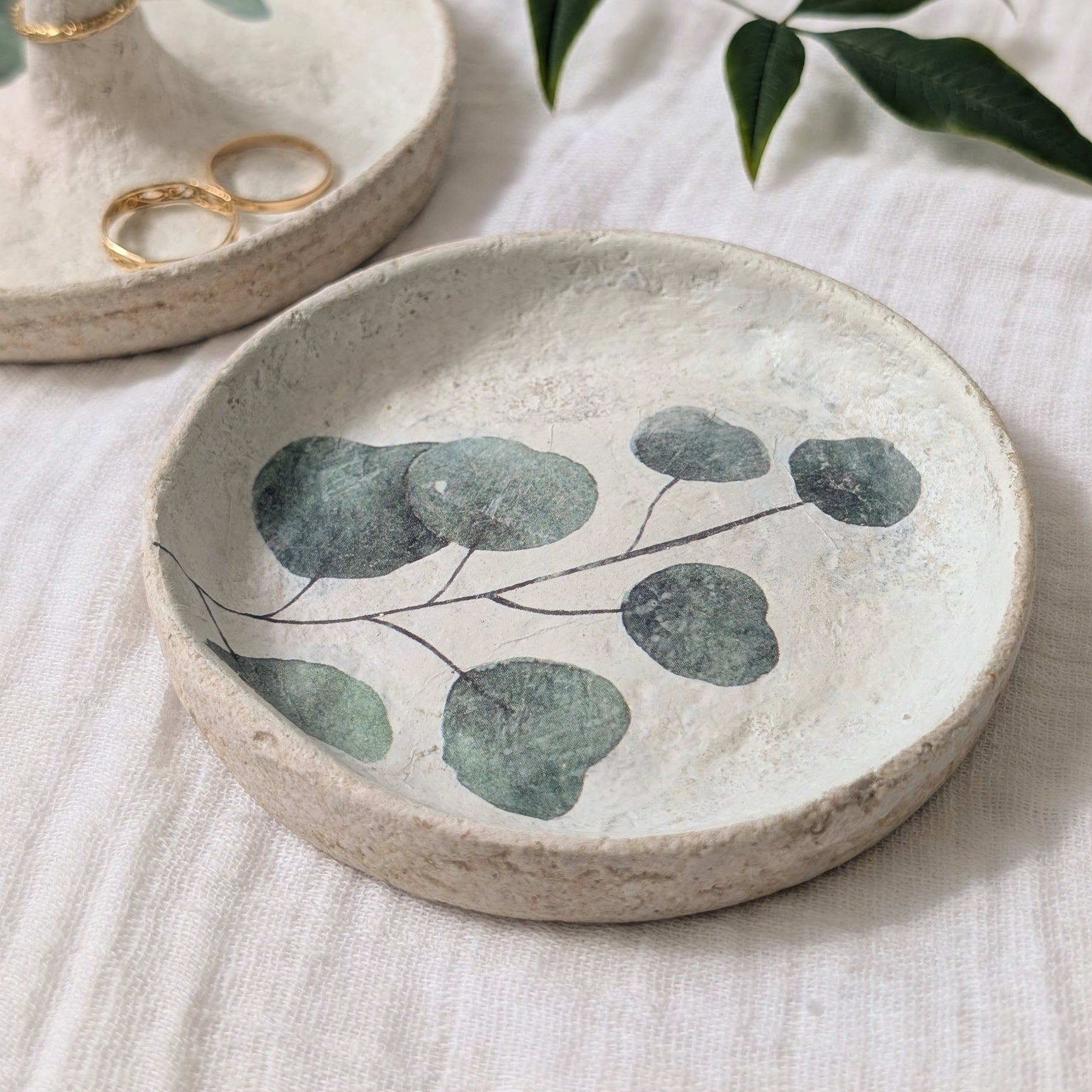 Eucalyptus Paper Clay Jewellery Dish Set