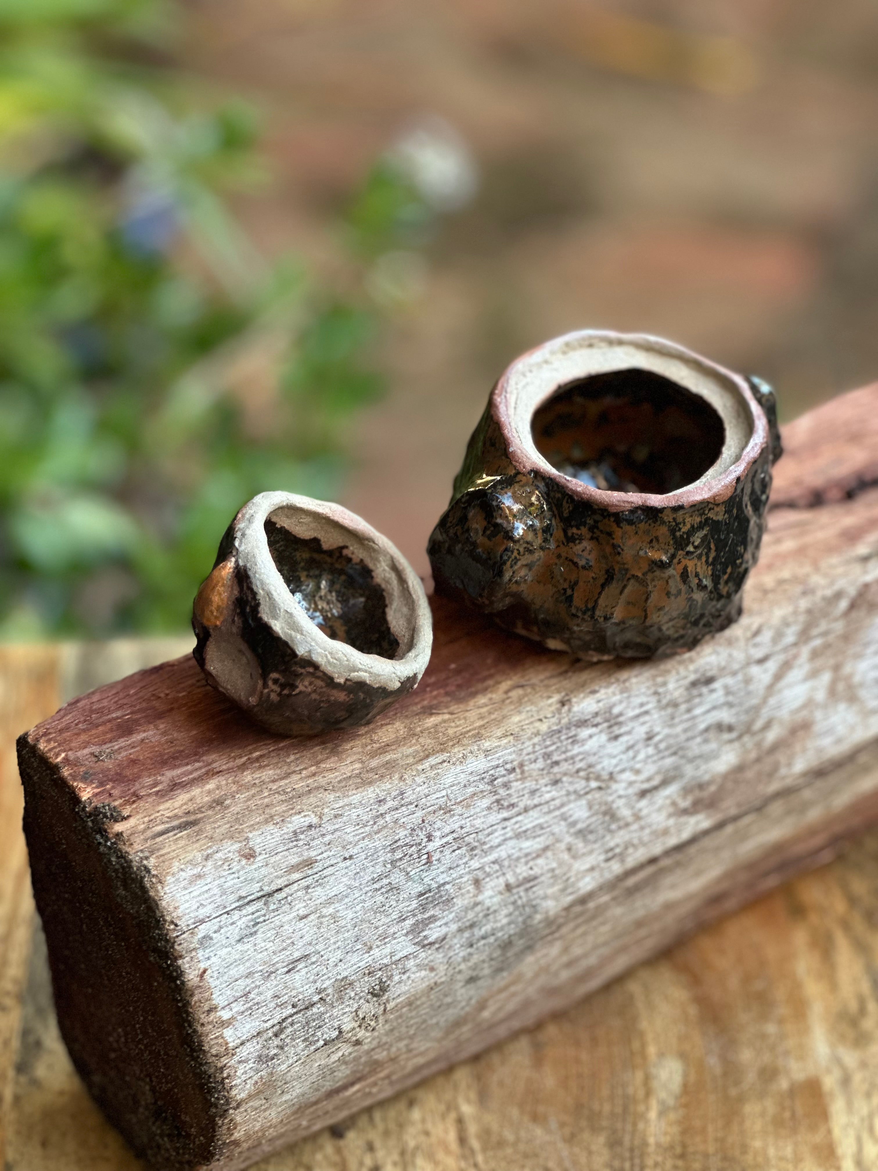 Golden Sapwood Owl Pot | Handmade Stoneware Owl with Lid