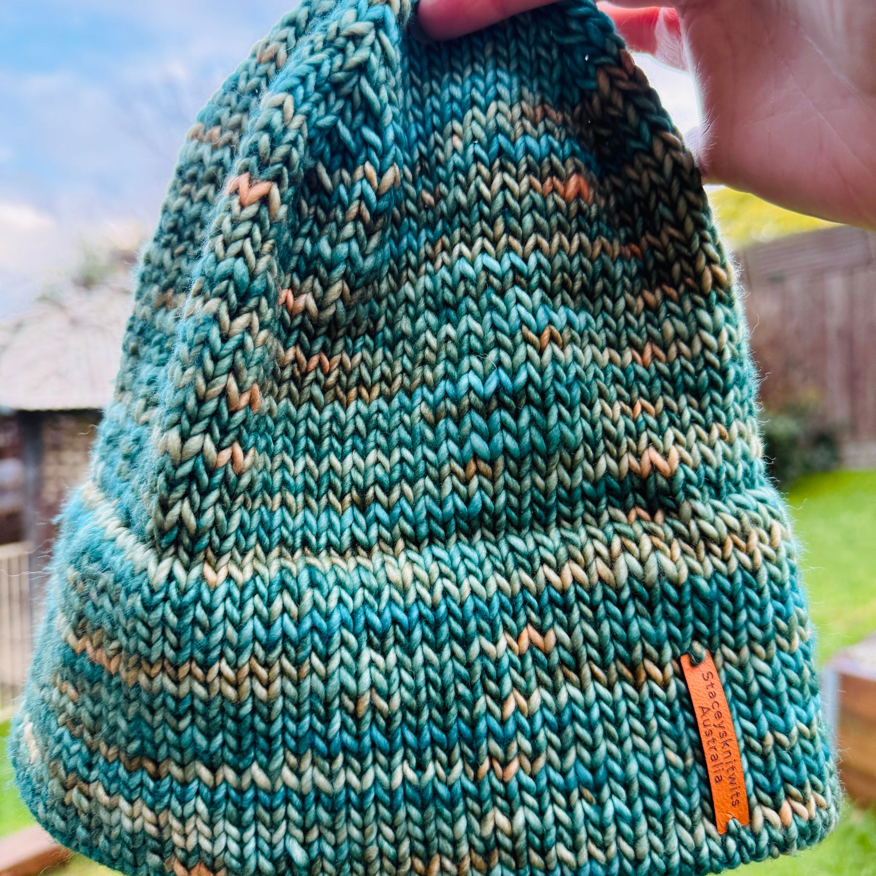 Flecked Merino Beanie, Double Brim extra warm hand knitted