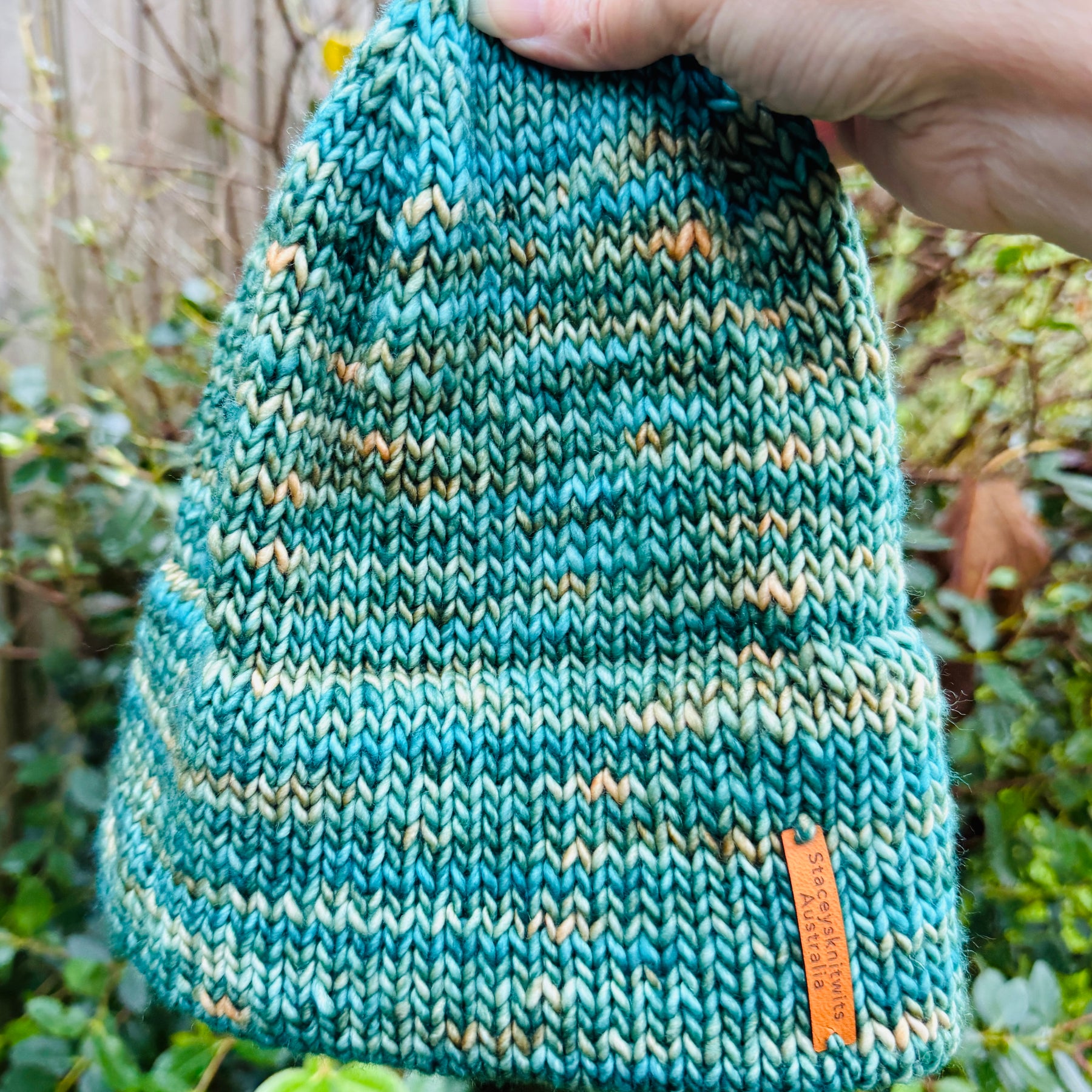 Flecked Merino Beanie, Double Brim extra warm hand knitted