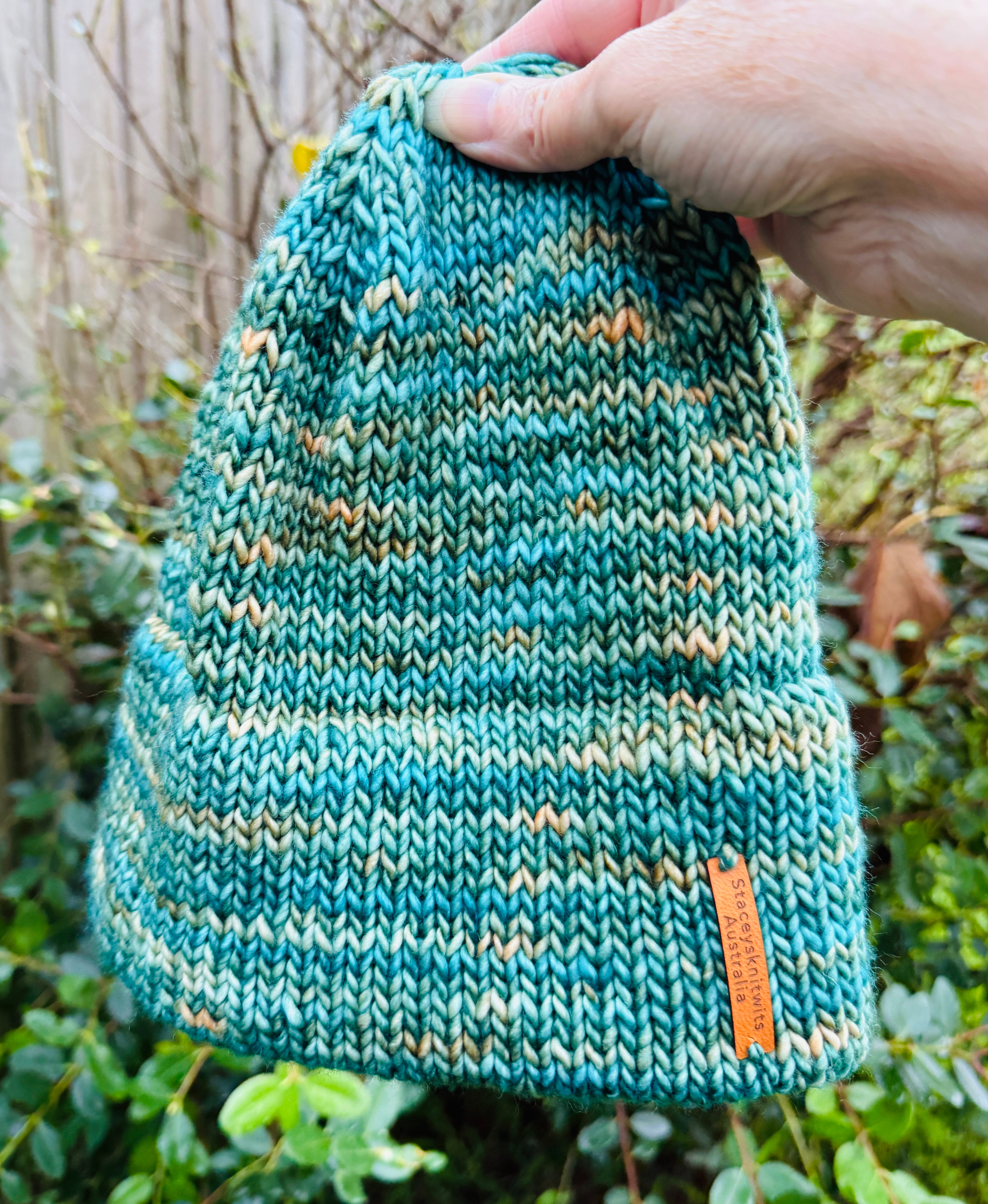 Flecked Merino Beanie, Double Brim extra warm hand knitted