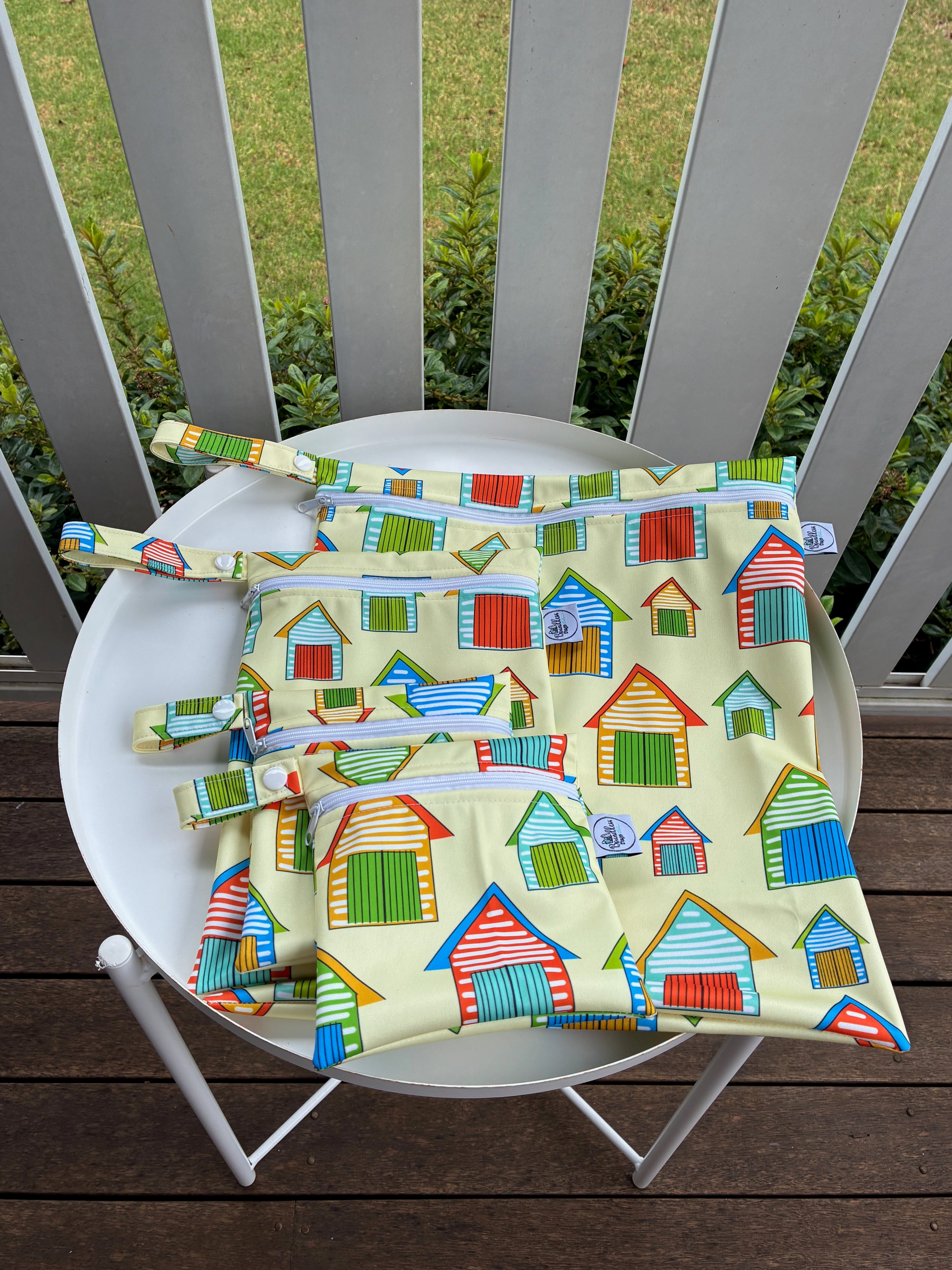 READY MADE Water-resistant wet bags - Sydney Beaches Beach Huts (The Digi Dame Graphic Designer)