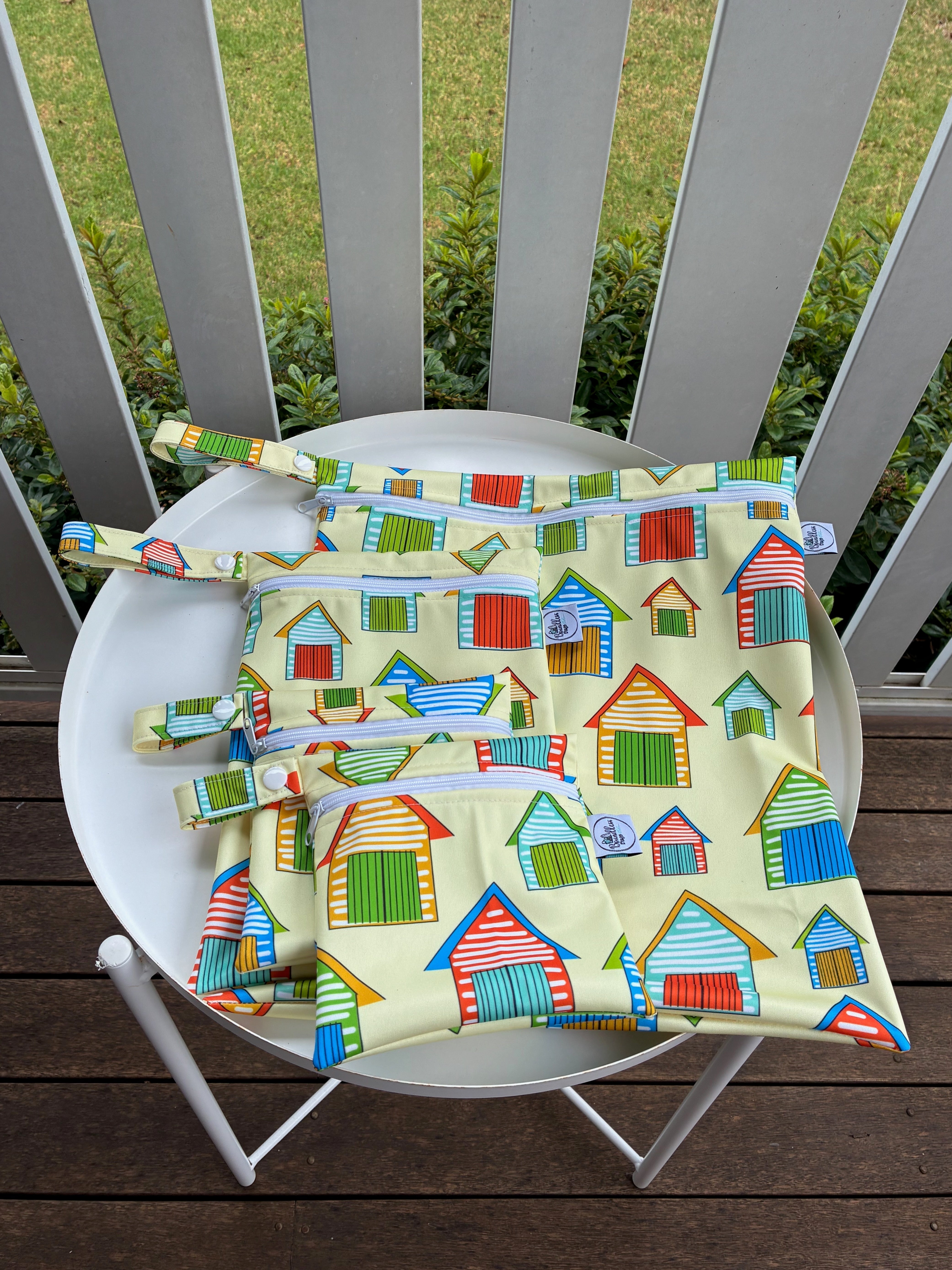 READY MADE Water-resistant wet bags - Sydney Beaches Beach Huts (The Digi Dame Graphic Designer)