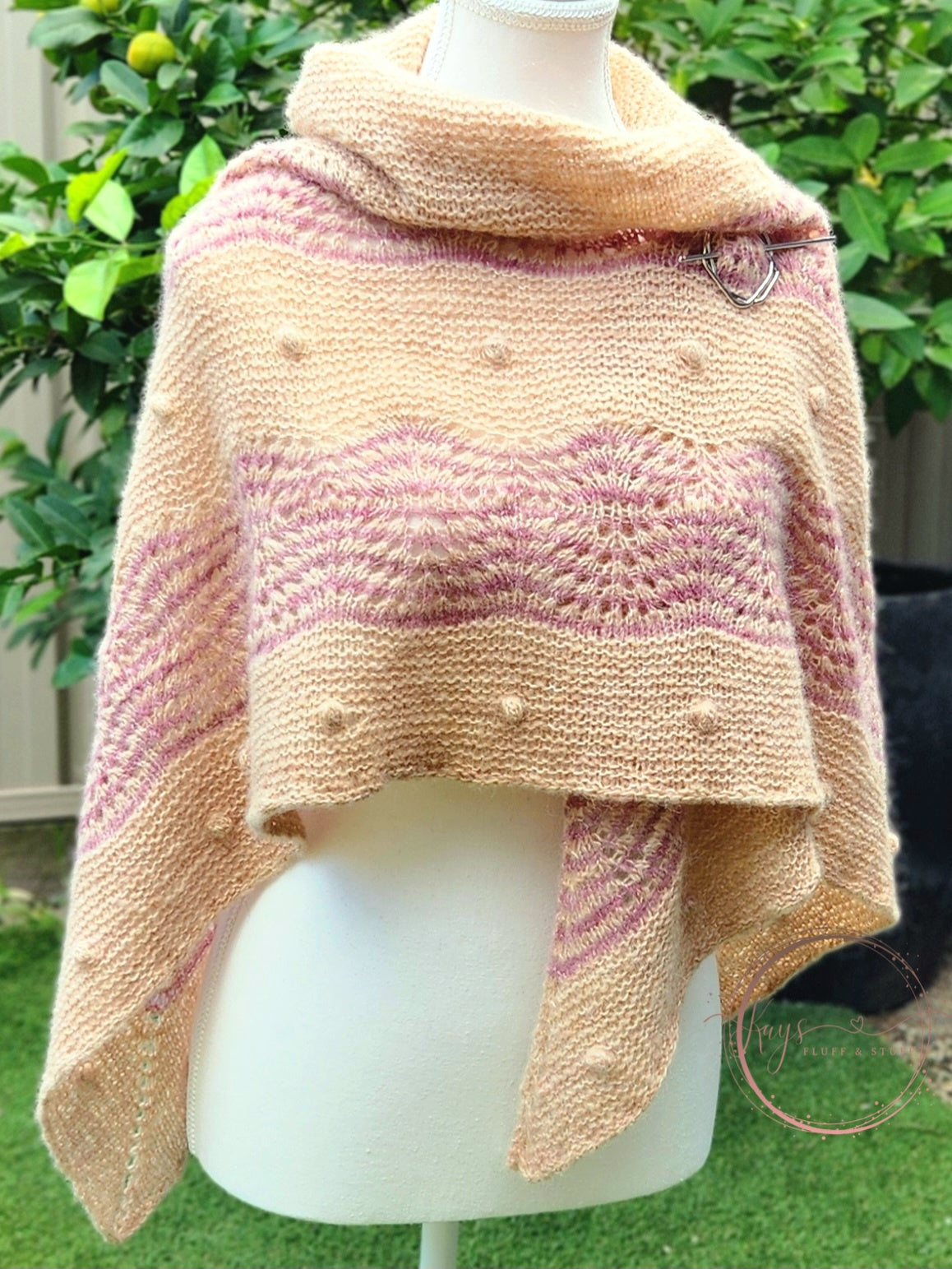Handknit Alpaca Blend Shawl / Wrap