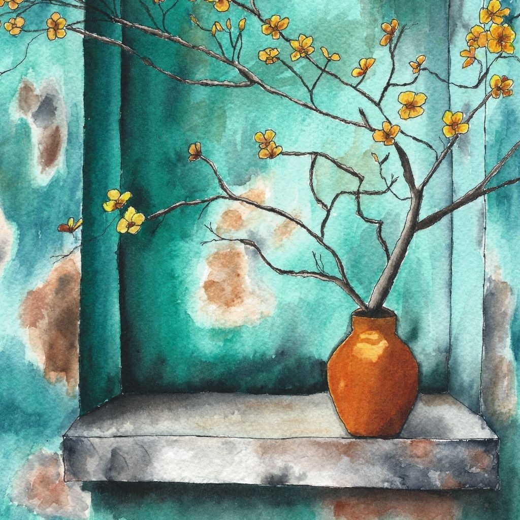 A Little Winter Brightness Watercolour Fine Art Print
