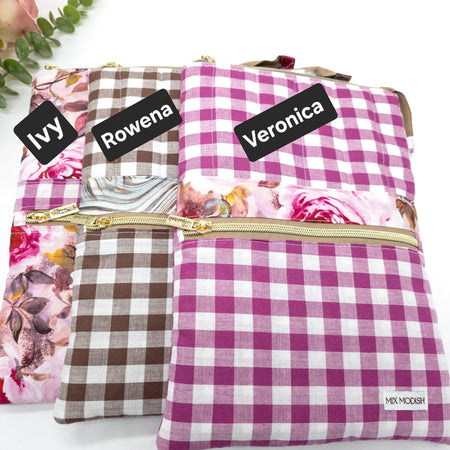 Quilted Tablet/iPad Sleeve With Zipper Pocket, Book case