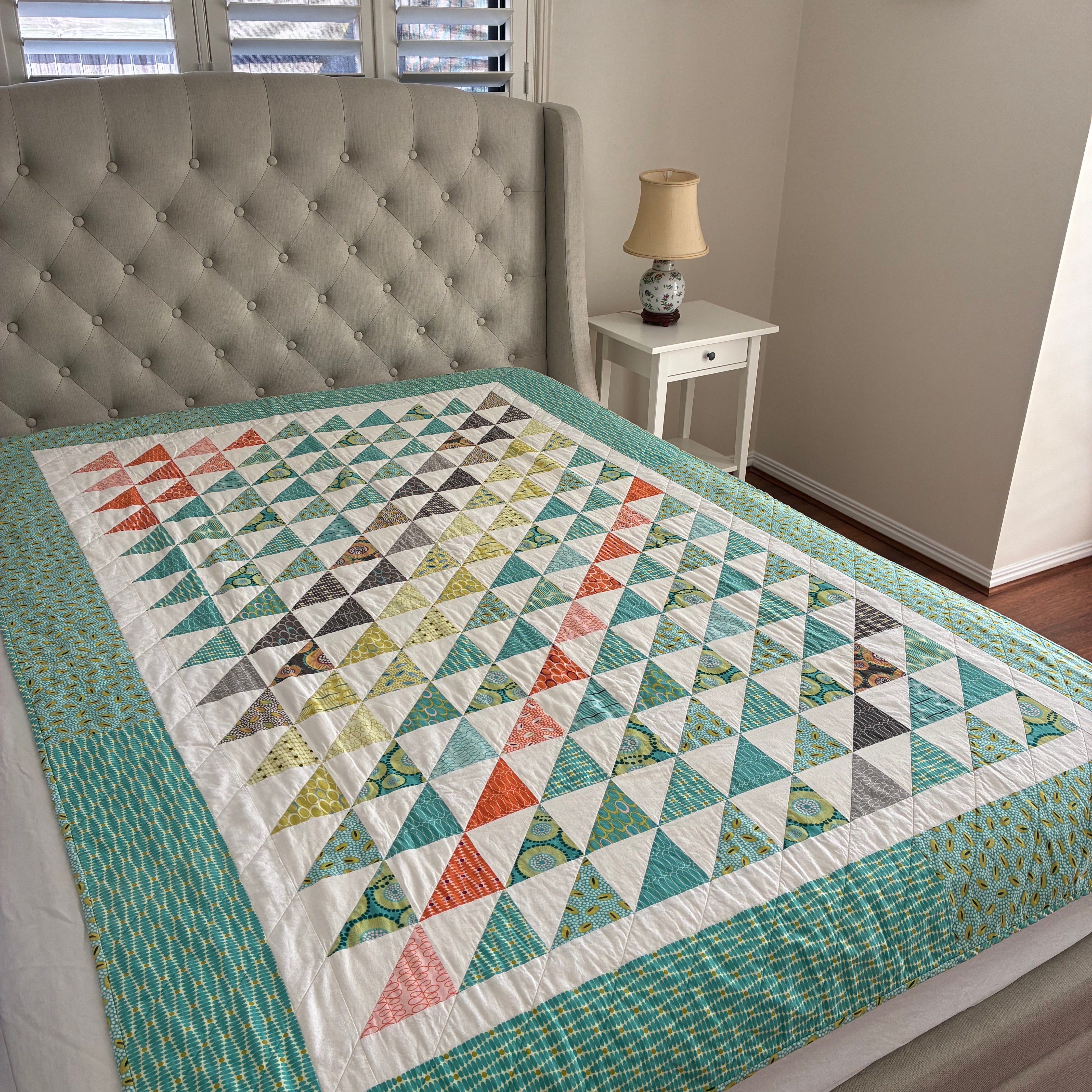 Handmade Geometric Single Bed Quilt