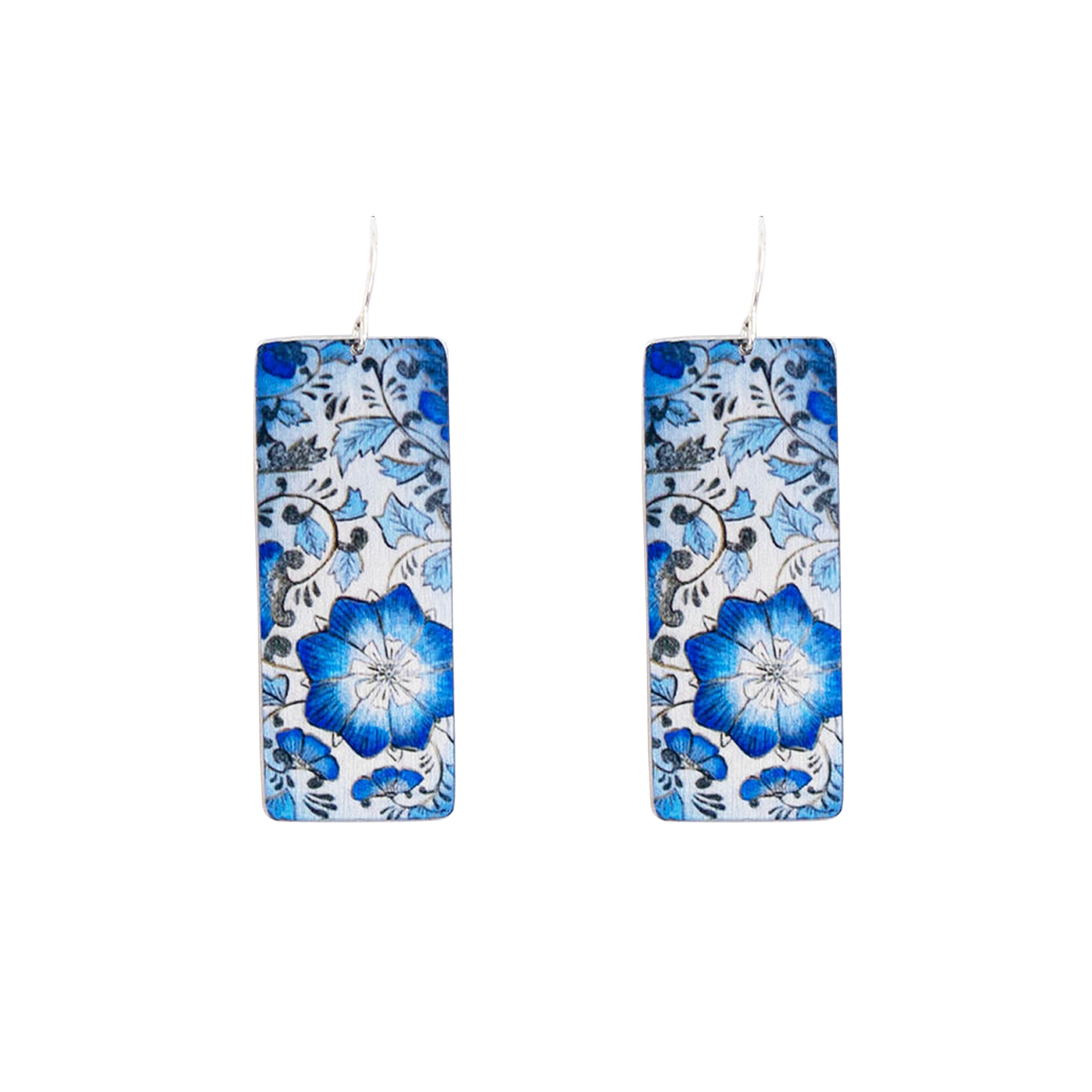 Cobalt Blue Vintage Pattern Earrings