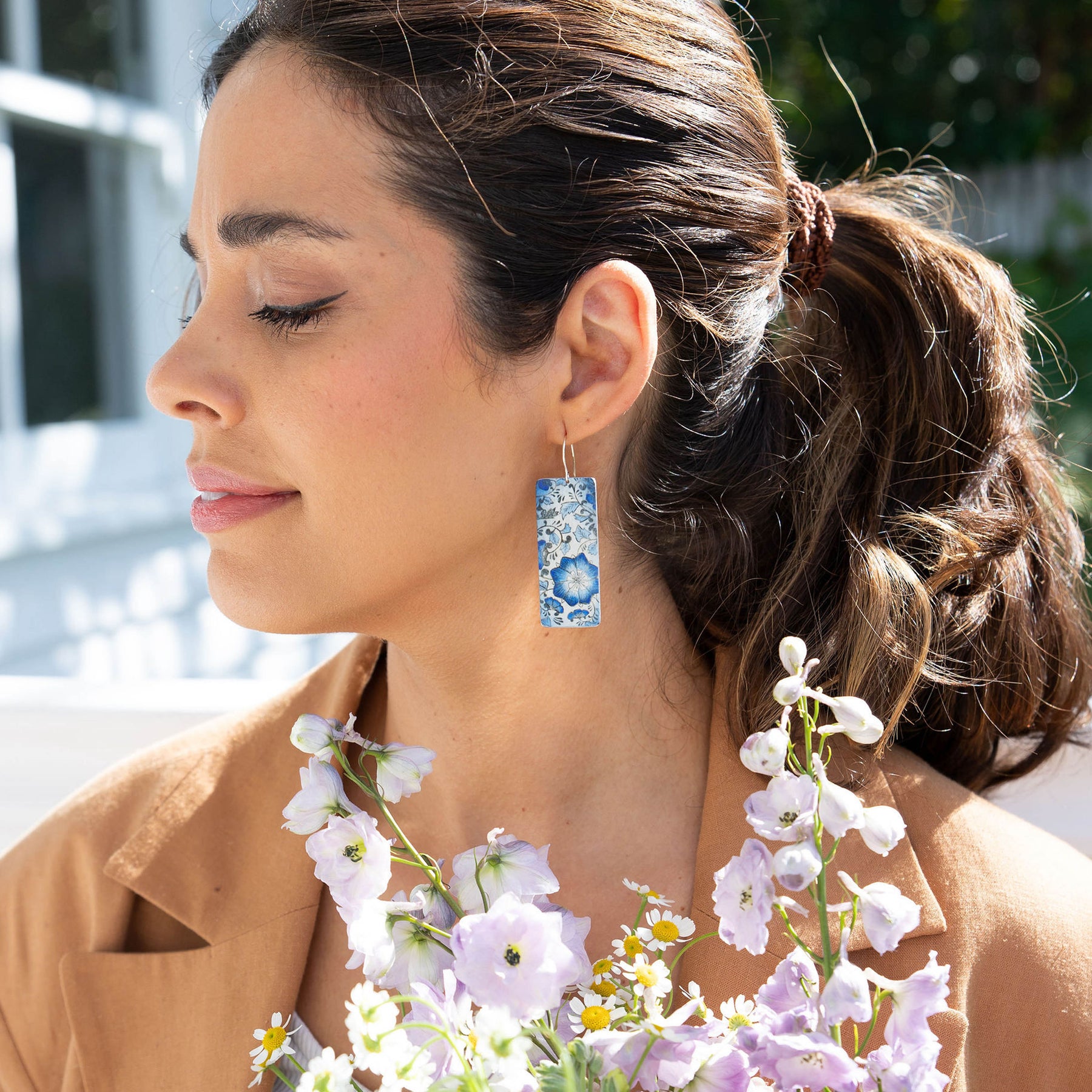 Cobalt Blue Vintage Pattern Earrings