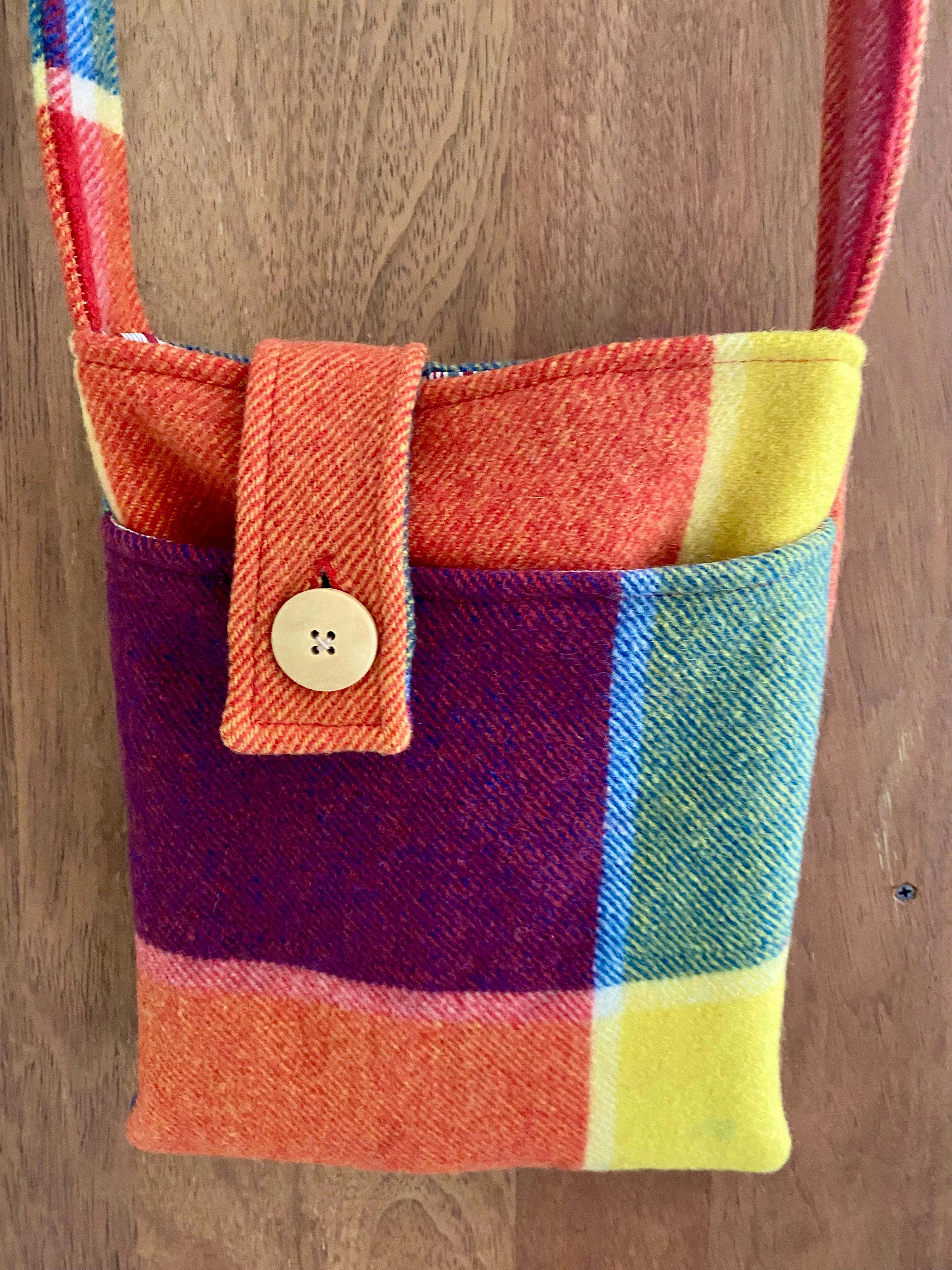 Upcycled Woollen Blanket - Cross Body Bag - Multi